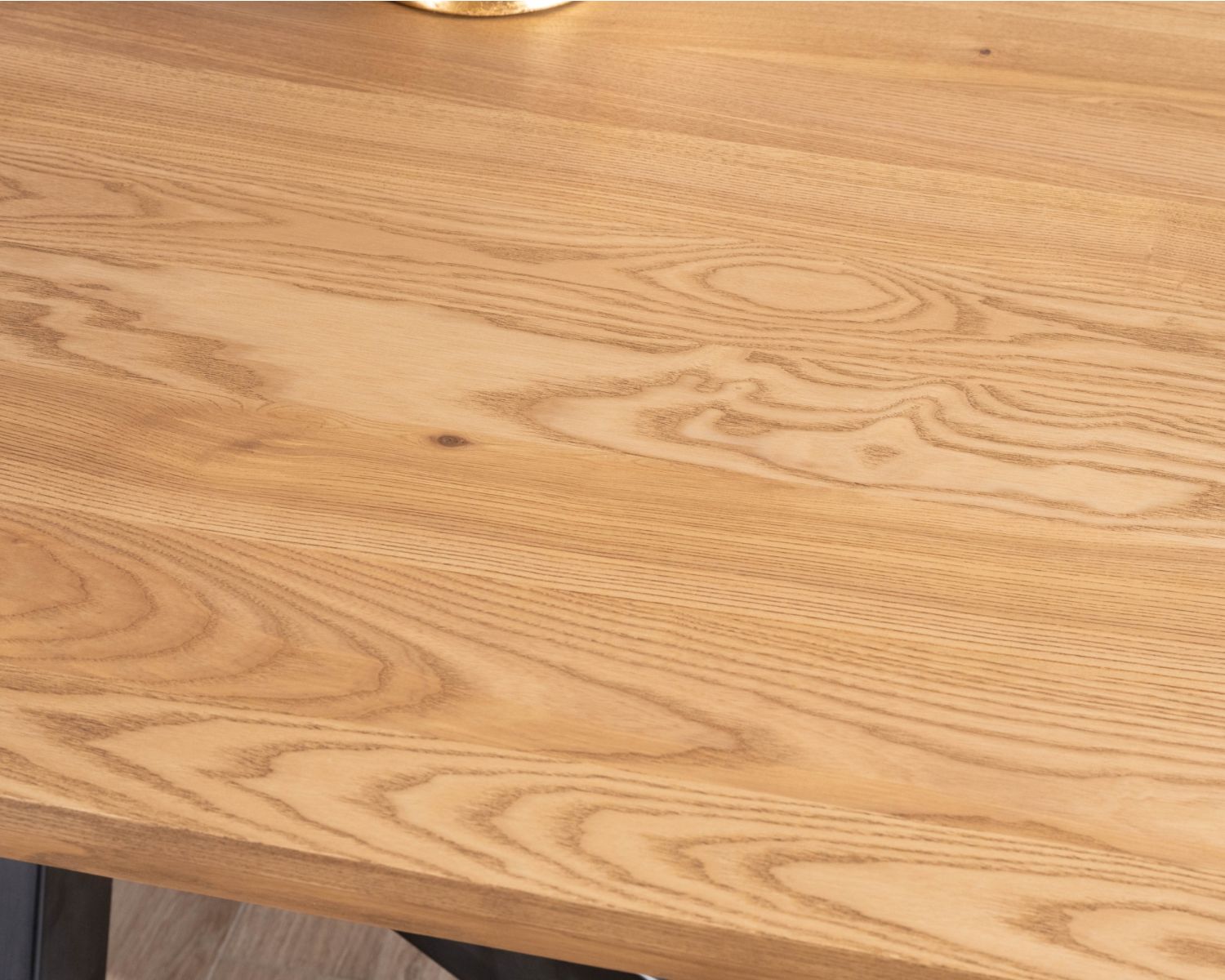 Table à manger en frêne massif et pied étoile métal noir "Sydney" 2m