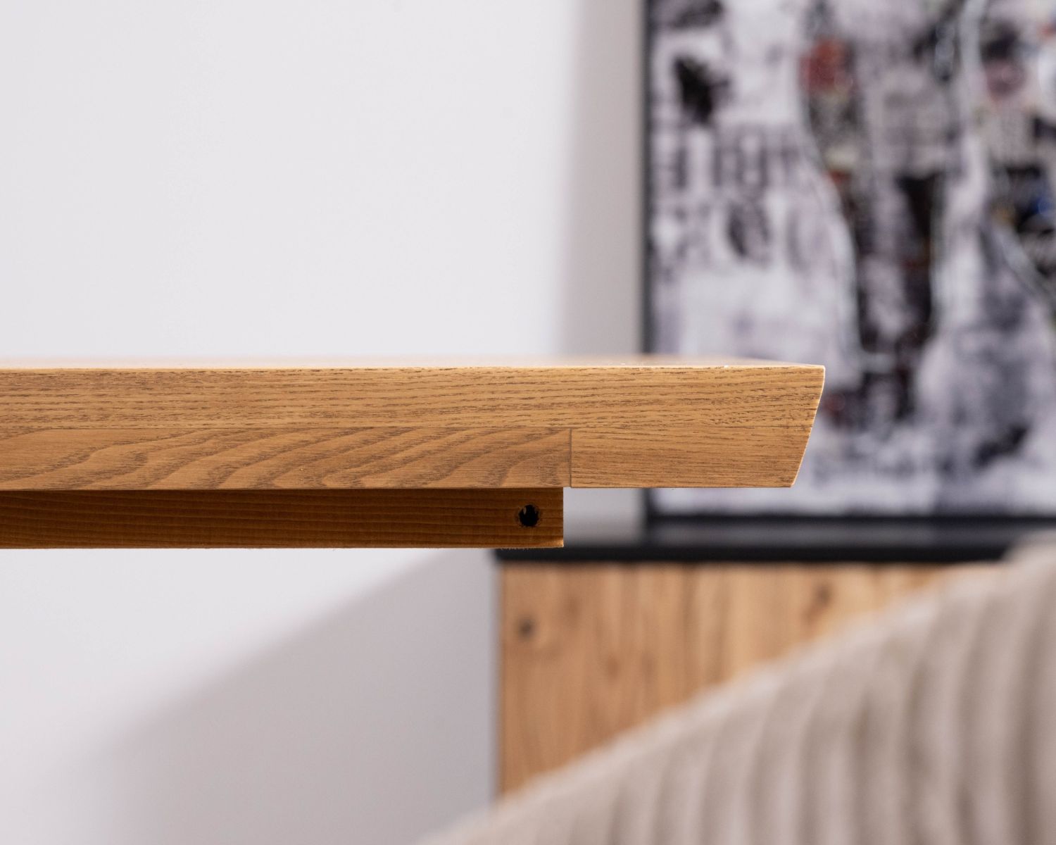 Table à manger en frêne massif et pied étoile métal noir "Sydney" 2m