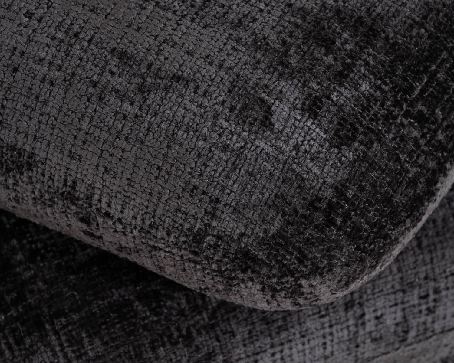 Pouf « Flow » tournant à trois niveaux en tissu tramé gris anthracite au toucher doux