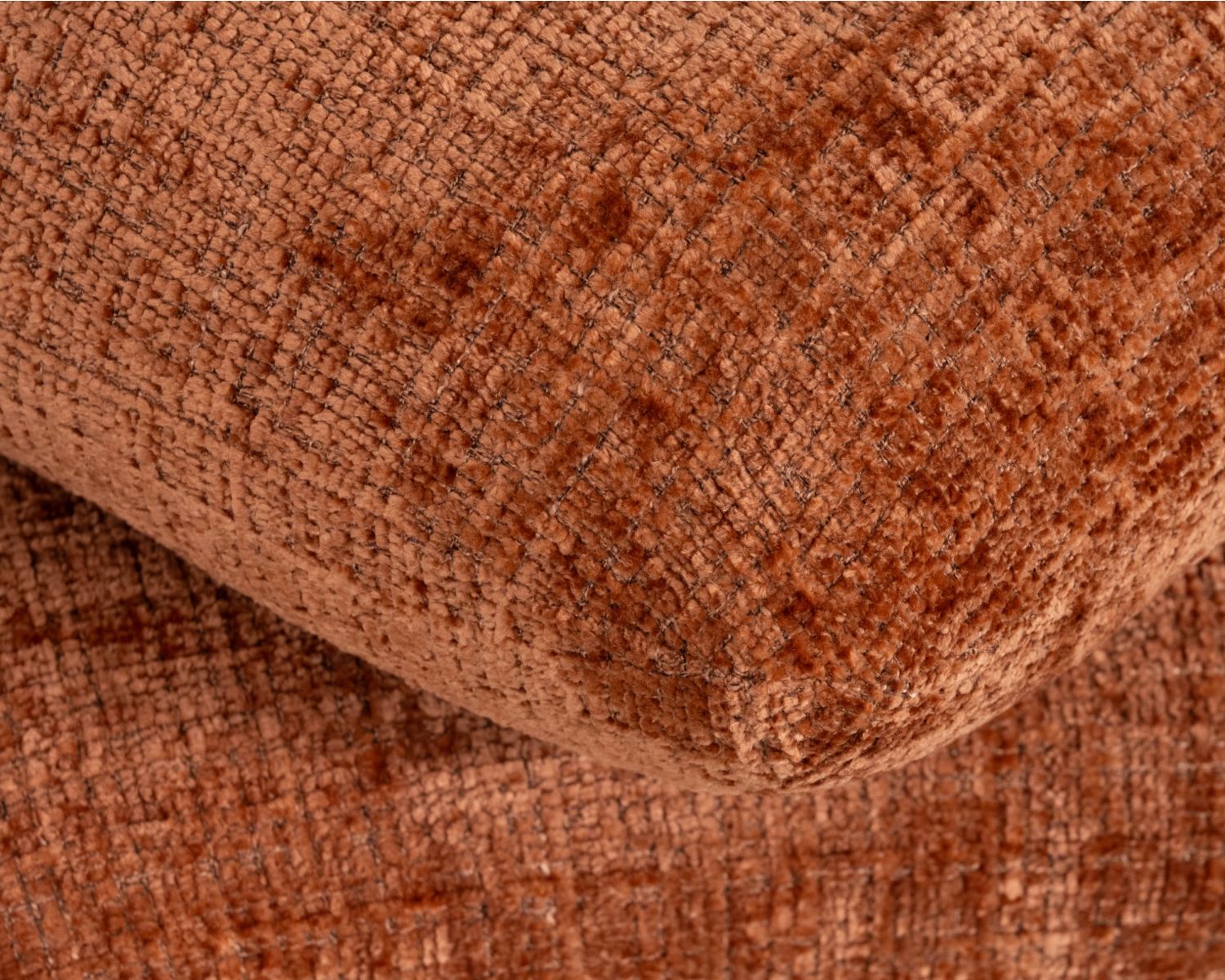 Pouf 3 niveaux pivotants design organique en tissu tramé cuivré « Flow » esprit rétro chic