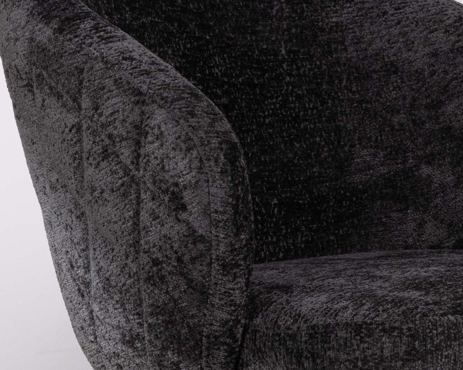 Lot de 2 chaises contemporaines et enveloppantes en tissu noir "Kandy"