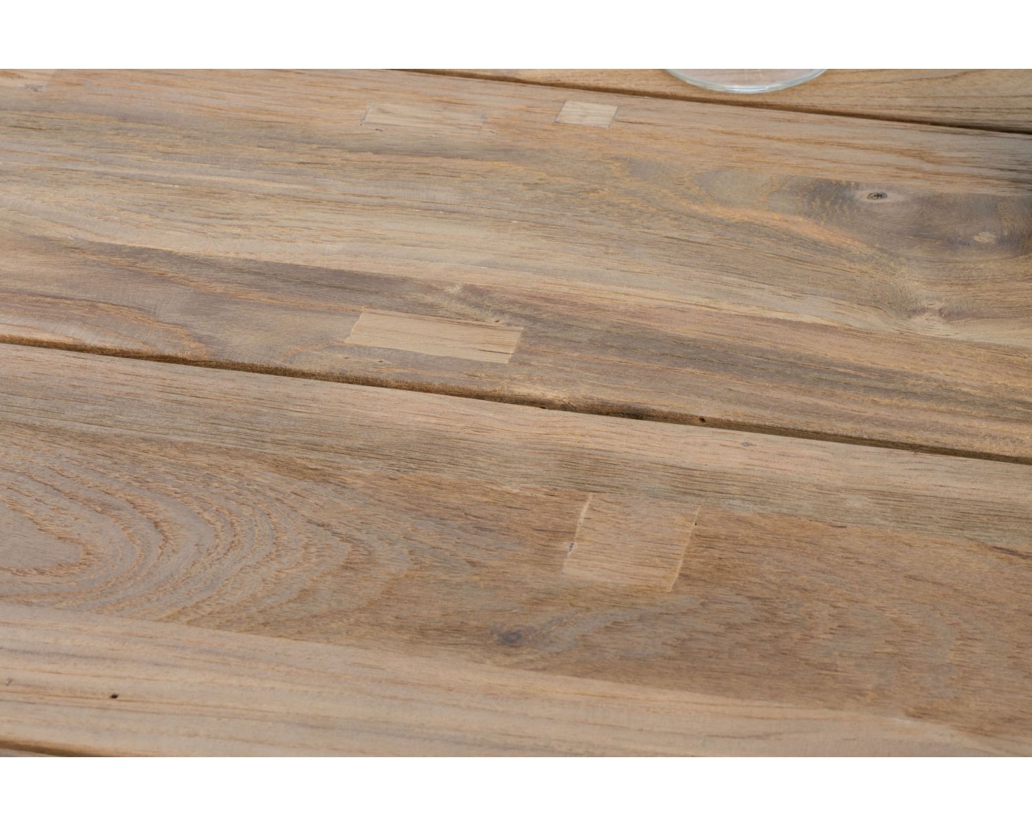 Table carrée 160 cm en aluminium et teck recyclé "Ozone" pour jardin contemporain