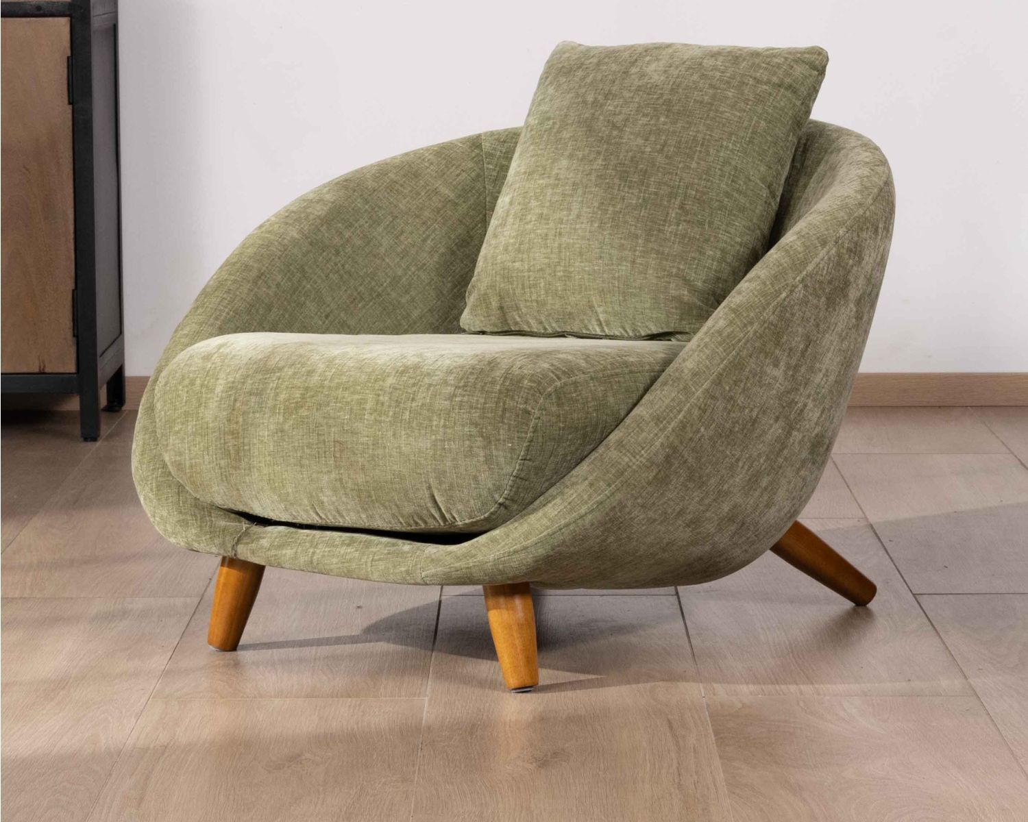 Fauteuil crapaud ultra-confort en tissu vert "Bryan"