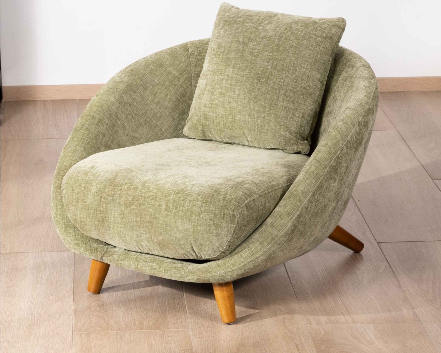 Fauteuil crapaud ultra-confort en tissu vert "Bryan"