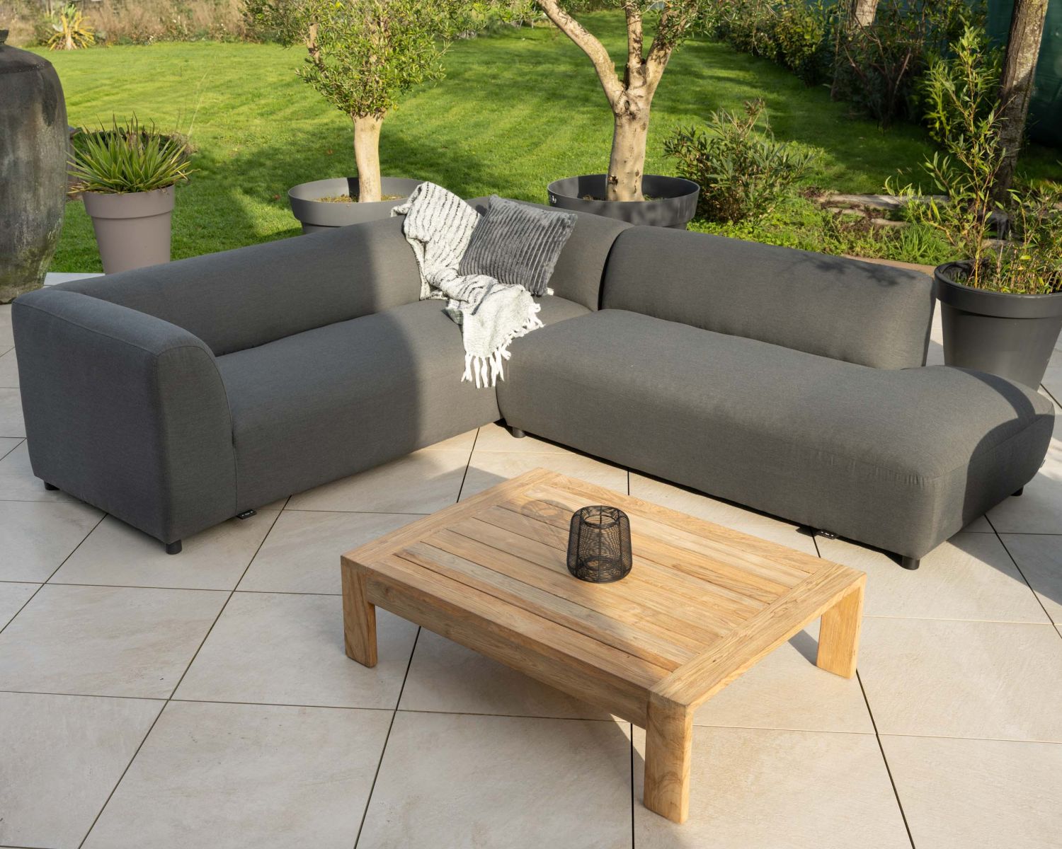 Table basse rectangle spéciale extérieur en teck "Zénith" 110 cm