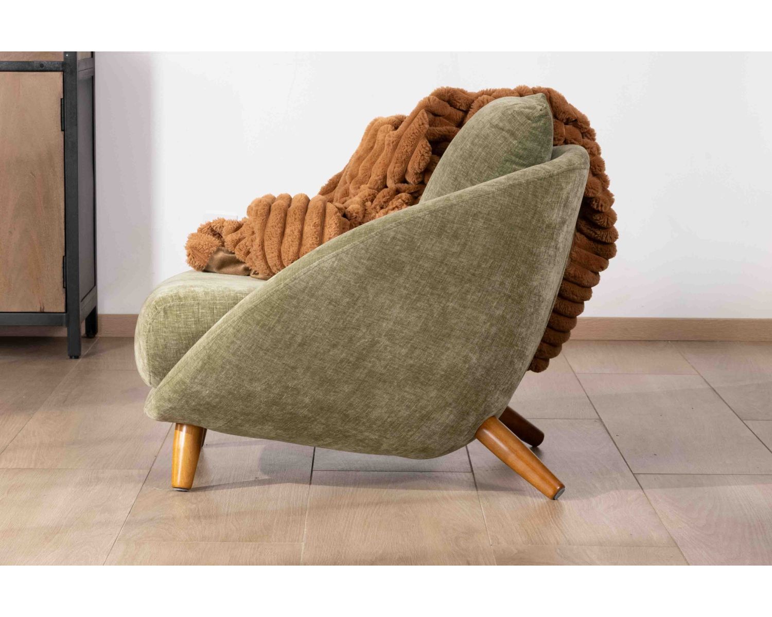 Fauteuil crapaud ultra-confort en tissu vert "Bryan"