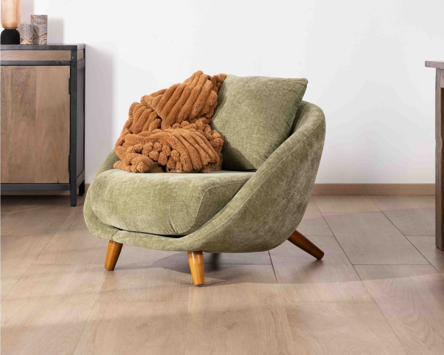 Fauteuil crapaud ultra-confort en tissu vert "Bryan"