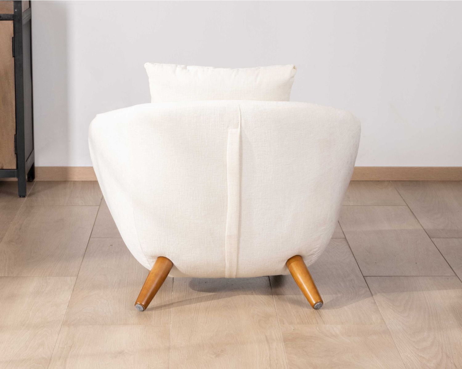 Fauteuil bas ultra-confort design rétro "Bryan" tissu blanc