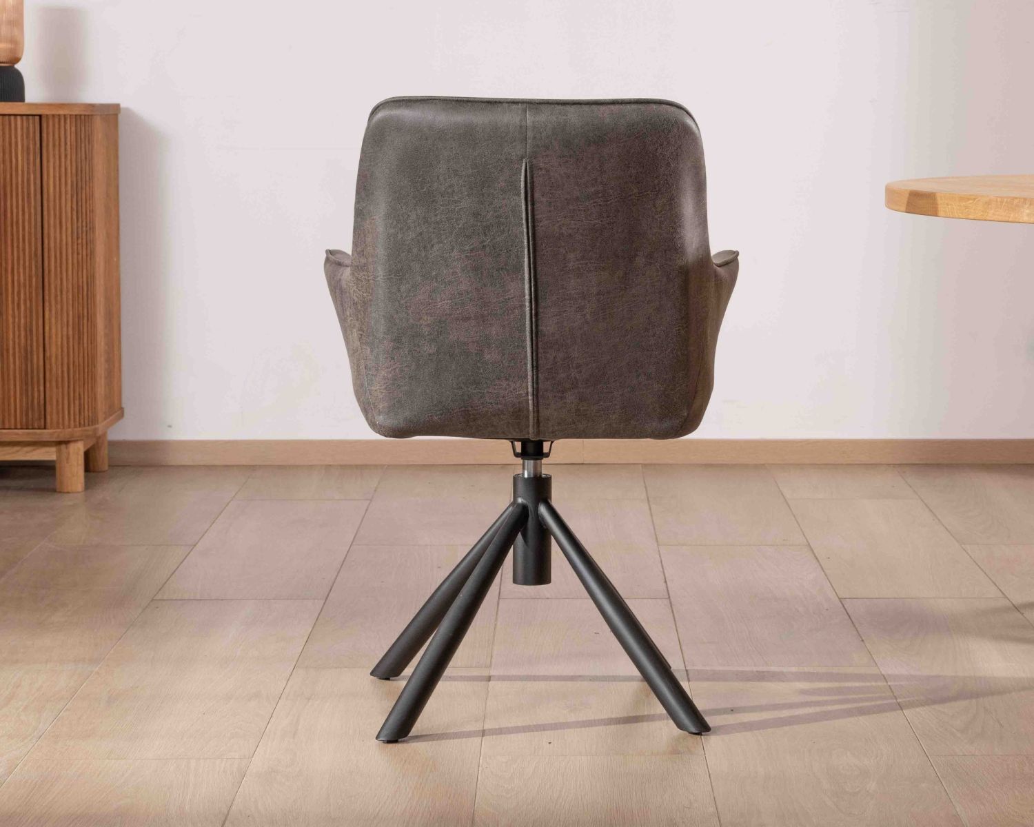 Lot de 2 chaises enveloppantes sur pieds rotatif "Ritchey" tissu microfibre gris