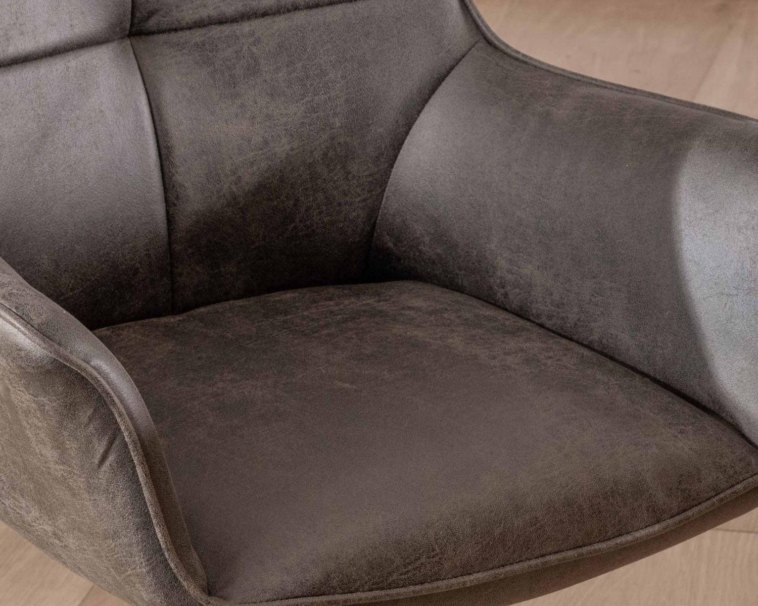 Lot de 2 chaises enveloppantes sur pieds rotatif "Ritchey" tissu microfibre gris