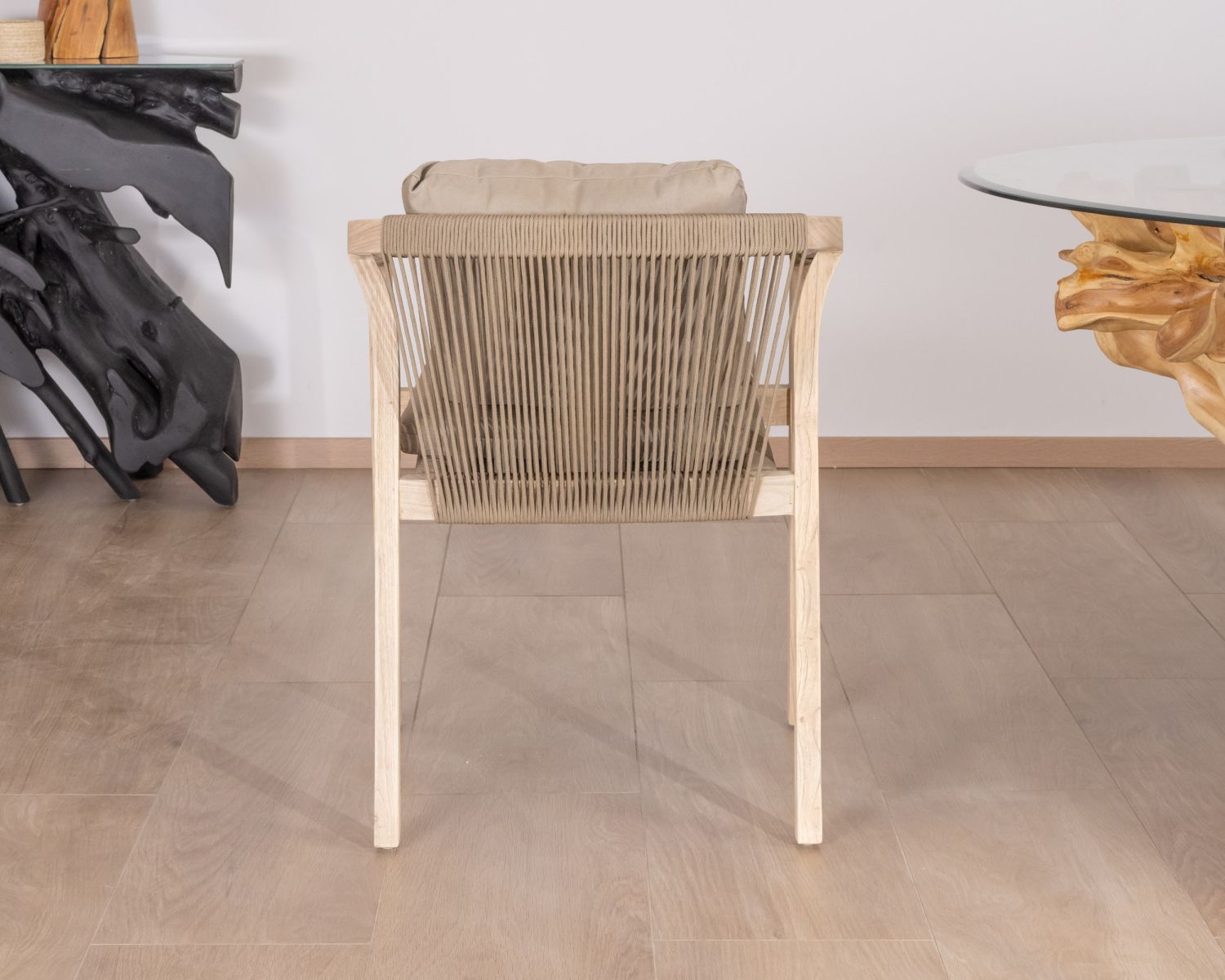 Lot de 2 chaises de repas confort et design en teck recyclé "Eole"