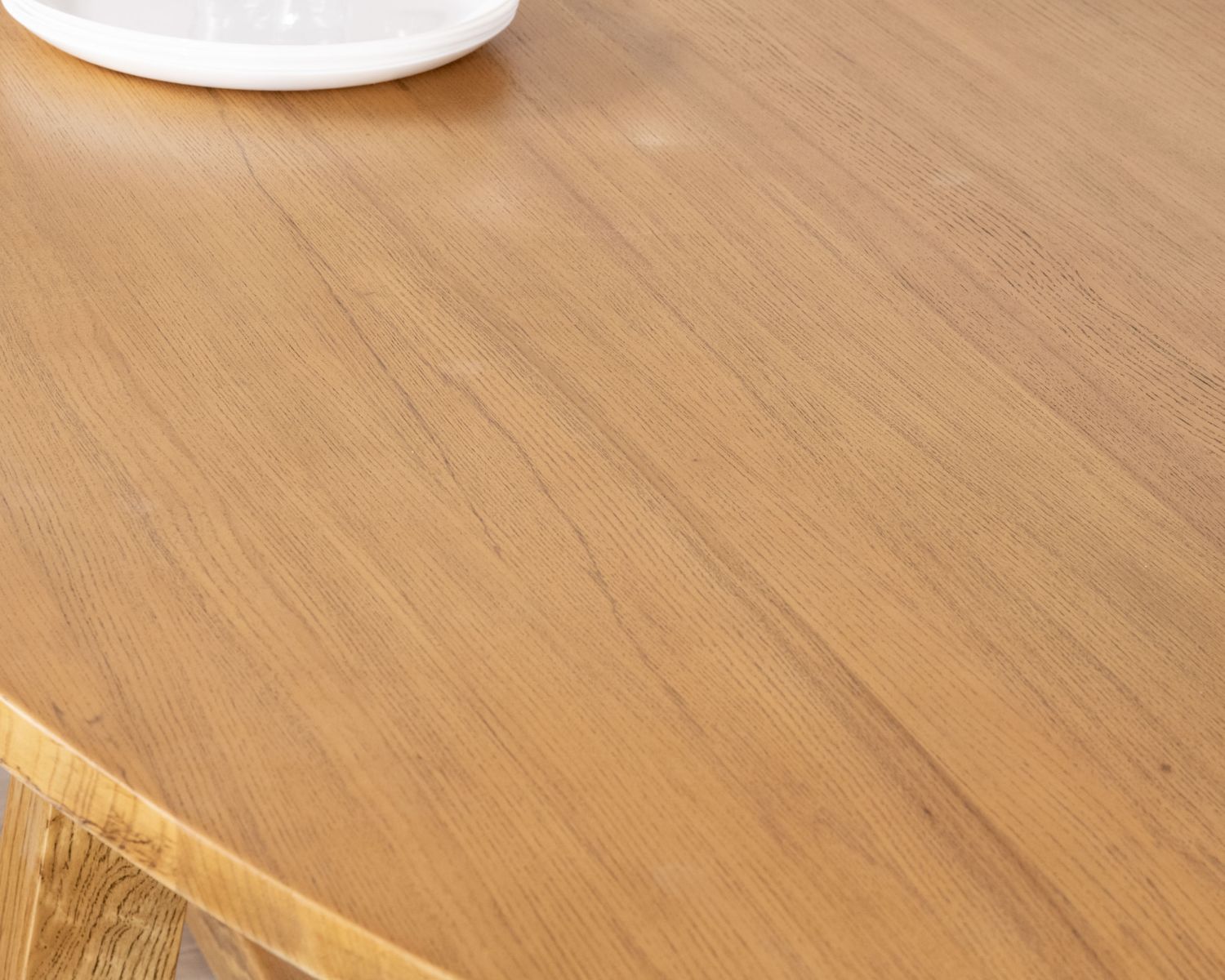 Table de repas elliptique 220 cm en bois "Calypso" avec pieds trapèzes