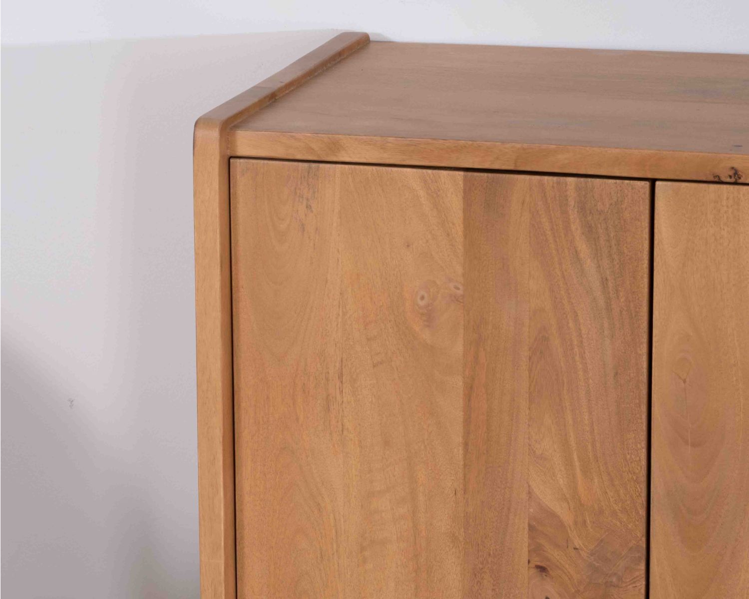 Meuble sous vasque 120 cm avec portes et tiroirs "Kahiko" en manguier teinte chêne clair