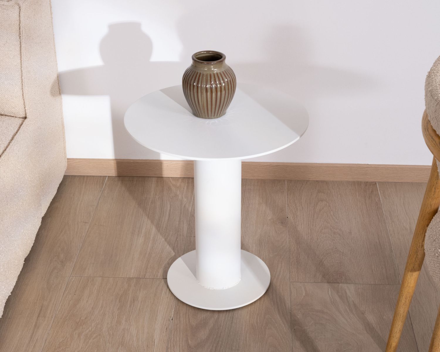 Table d'appoint ronde d'extérieur en aluminium blanc "Nusa Pedina" diamètre 45 cm