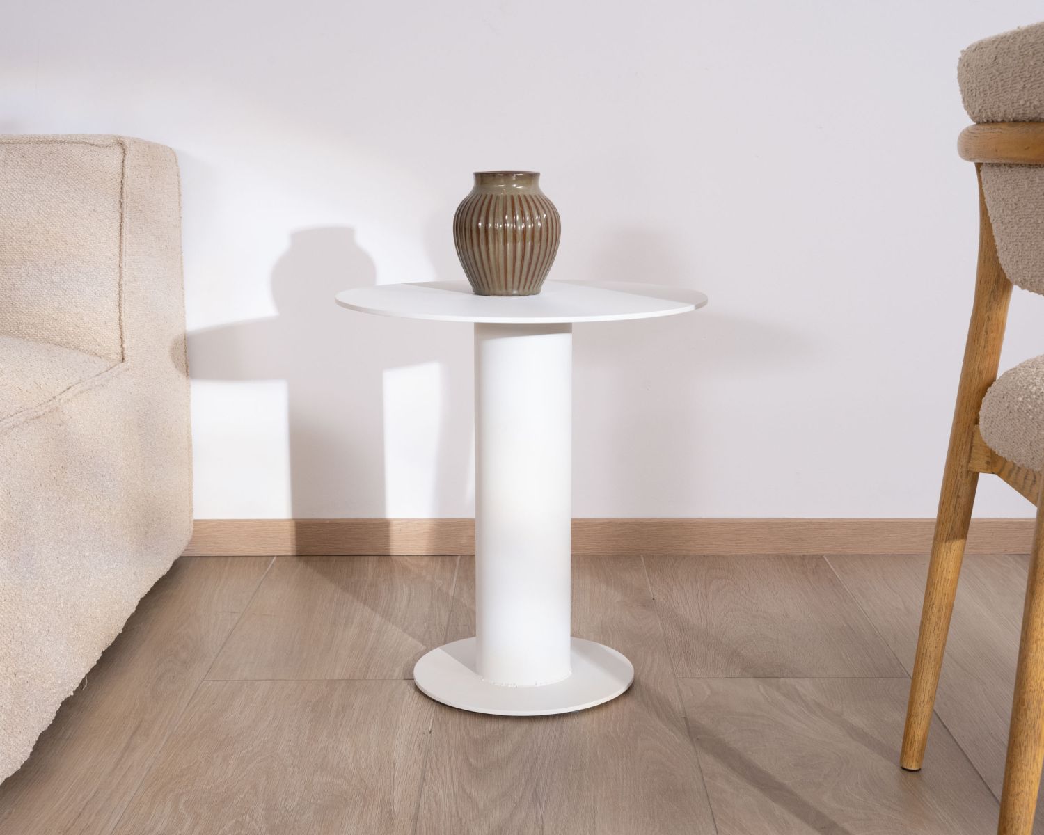 Table d'appoint ronde d'extérieur en aluminium blanc "Nusa Pedina" diamètre 45 cm