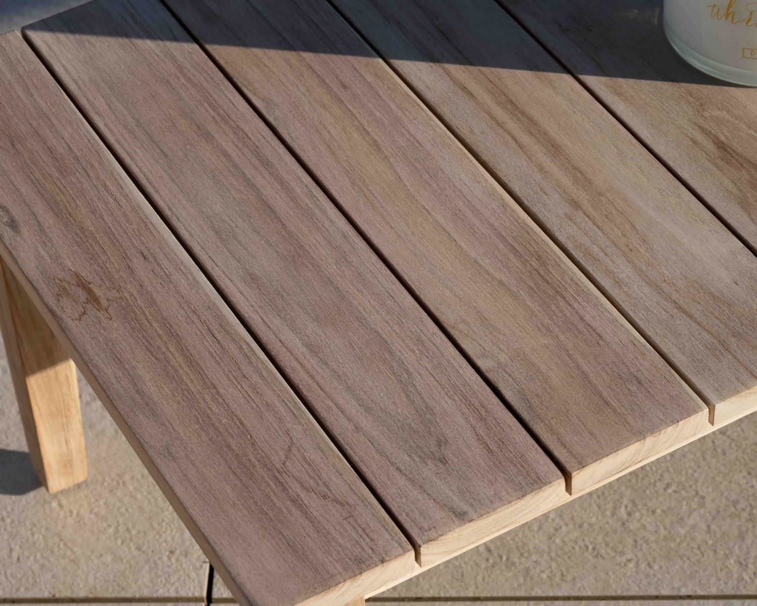 Table basse rectangulaire spécial extérieur en teck massif "Rafita" 110 cm