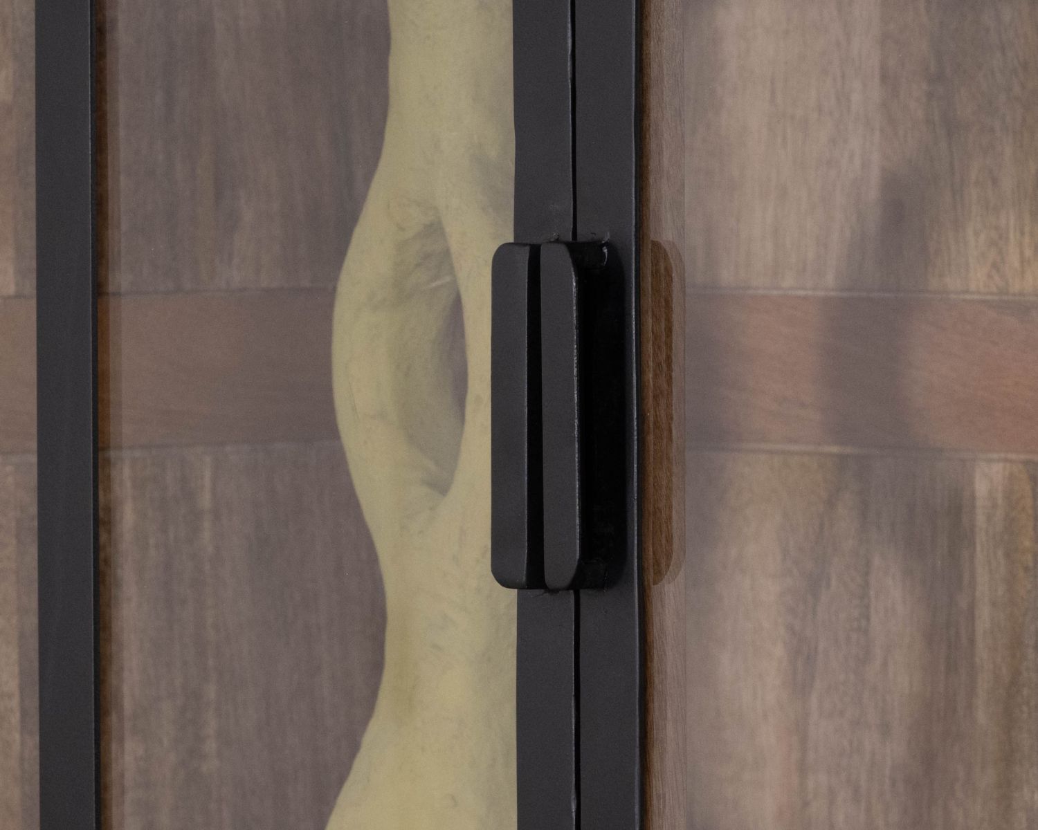 Vaisselier en manguier naturel et portes vitrées "Maestro" 100 cm