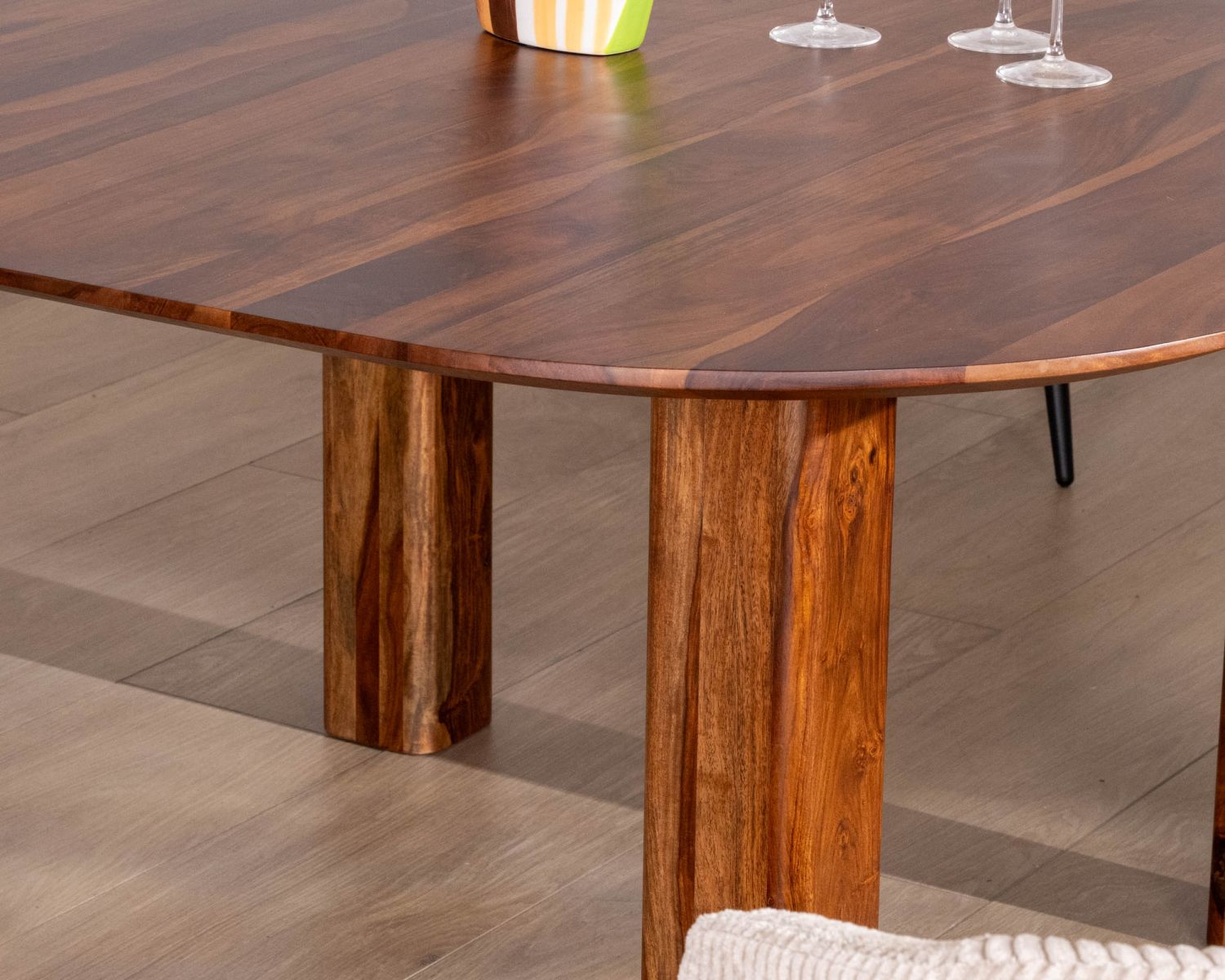 Table de salle à manger carrée en palissandre "Rosewood" 150 cm design rétro
