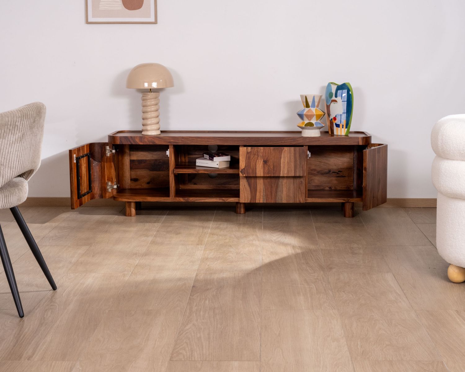 Meuble télé en palissandre "Rosewood" 160 cm