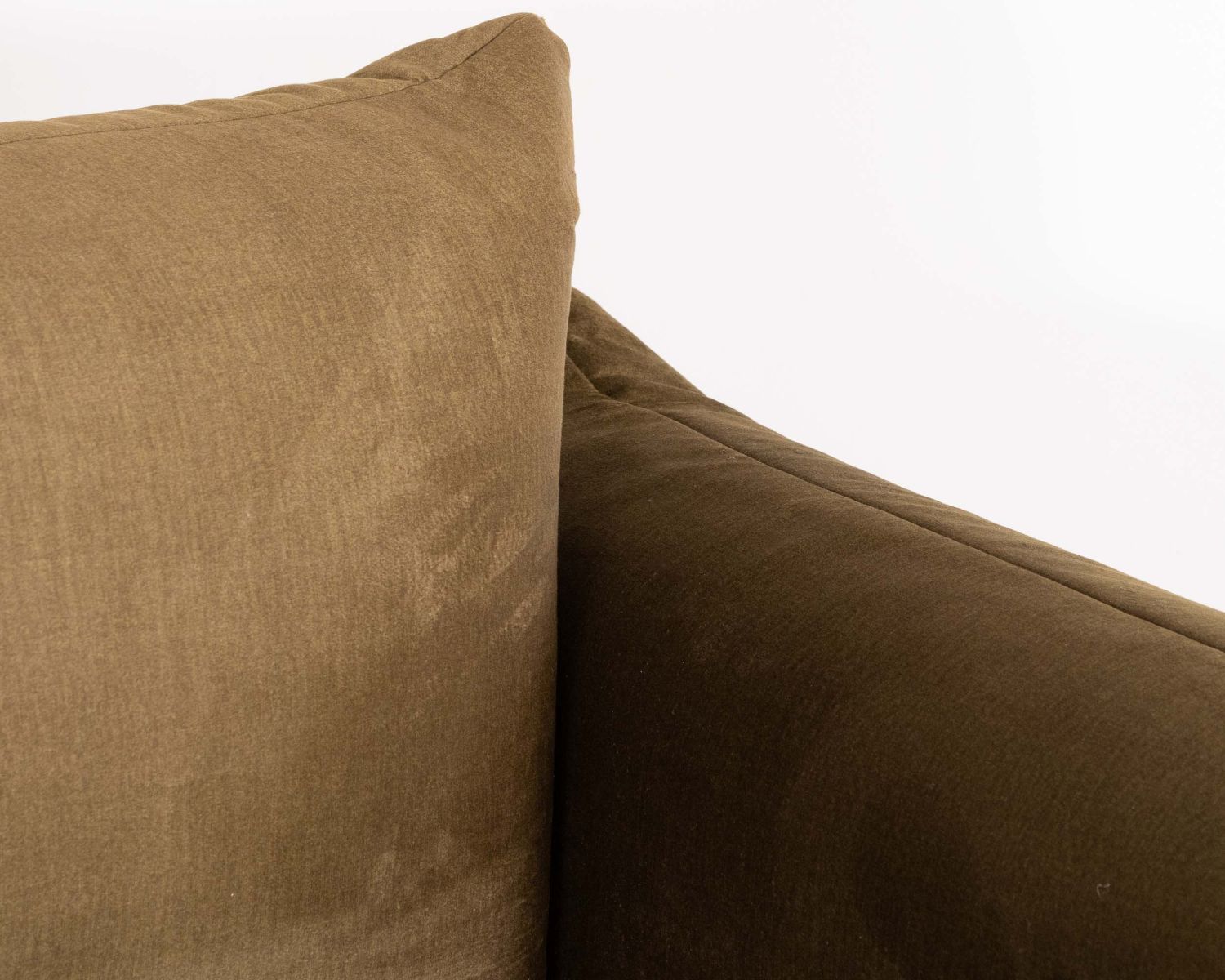 Canapé 3 places en tissu doux vert kaki "Moon"