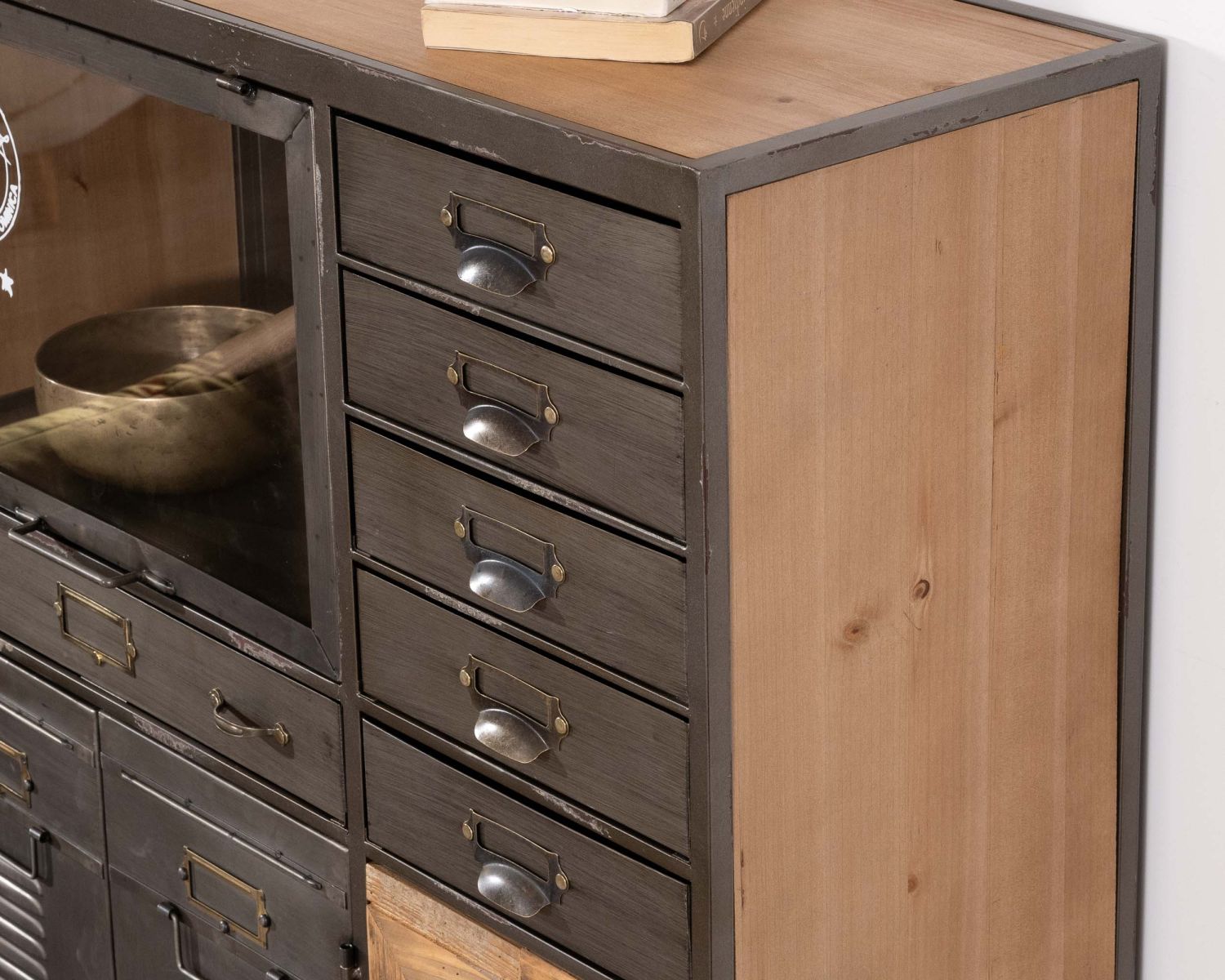 Commode déco "Mélimélo Indus" en bois et métal