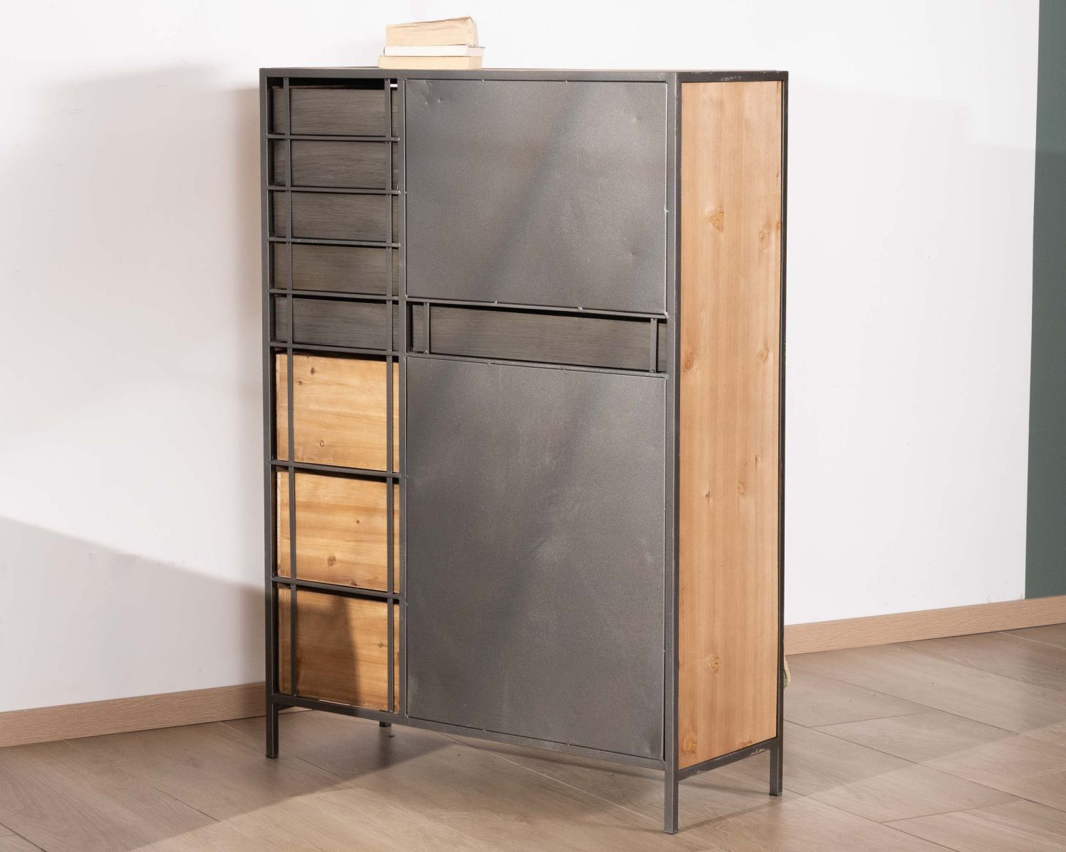 Commode déco "Mélimélo Indus" en bois et métal