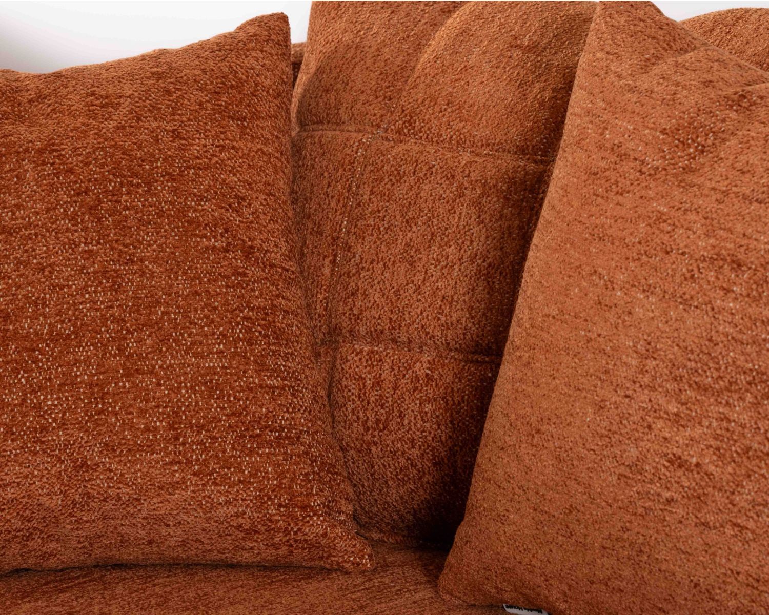 Chauffeuse XL 120 cm ultra confort avec coussins coordonnés "Sweet Culture" en tissu bouclette terracotta