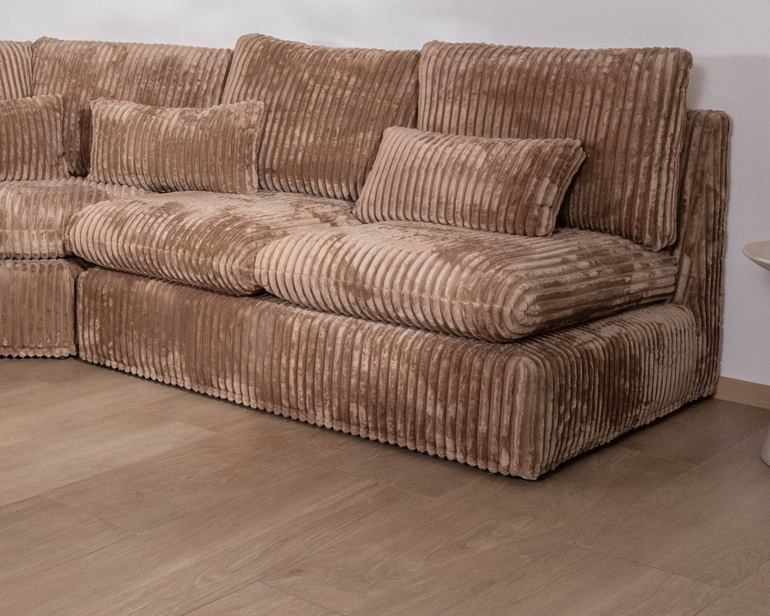 Elément 2 places pour canapé modulaire "Kédusa" en velours larges côtes coloris camel 