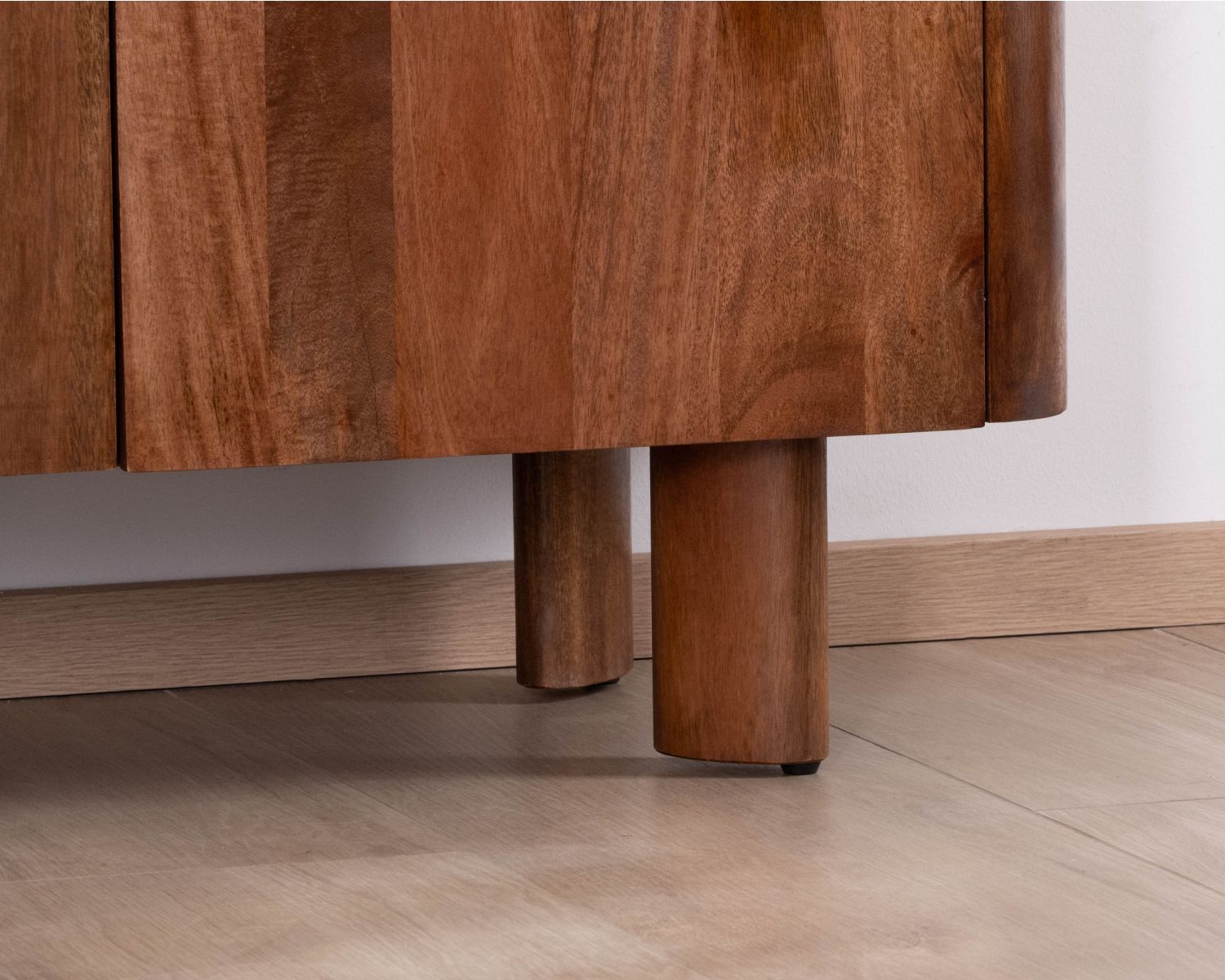 Buffet enfilade 4 portes 200 cm en manguier massif foncé "Malaké" style Japandi