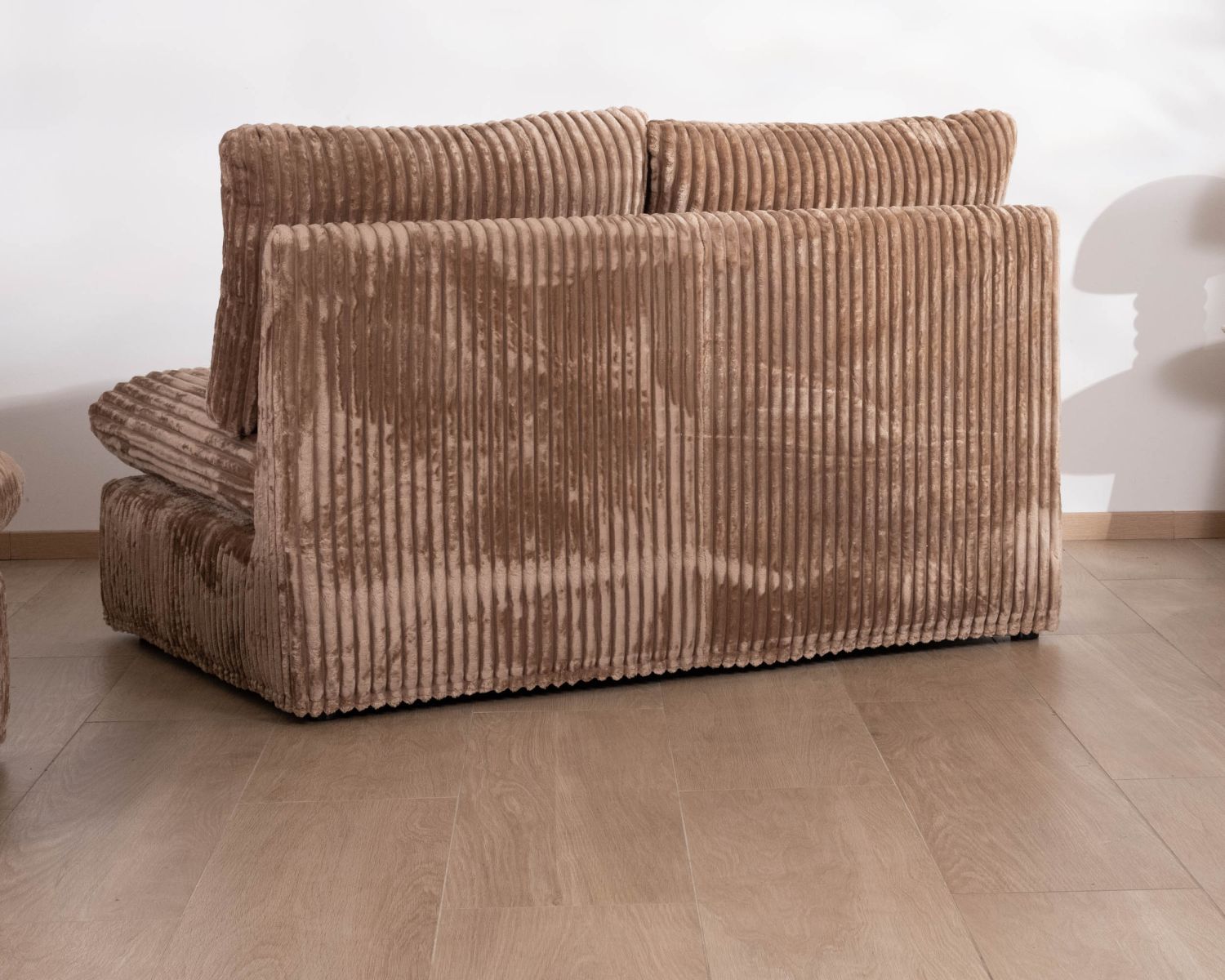 Elément 2 places pour canapé modulaire "Kédusa" en velours larges côtes coloris camel 