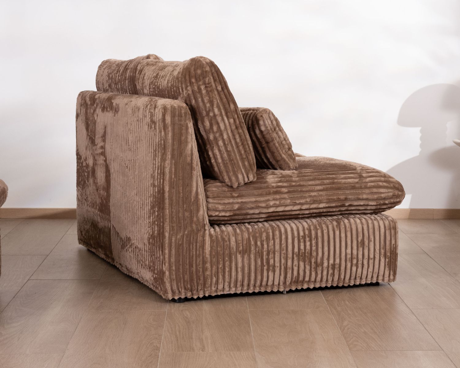 Elément 2 places pour canapé modulaire "Kédusa" en velours larges côtes coloris camel 