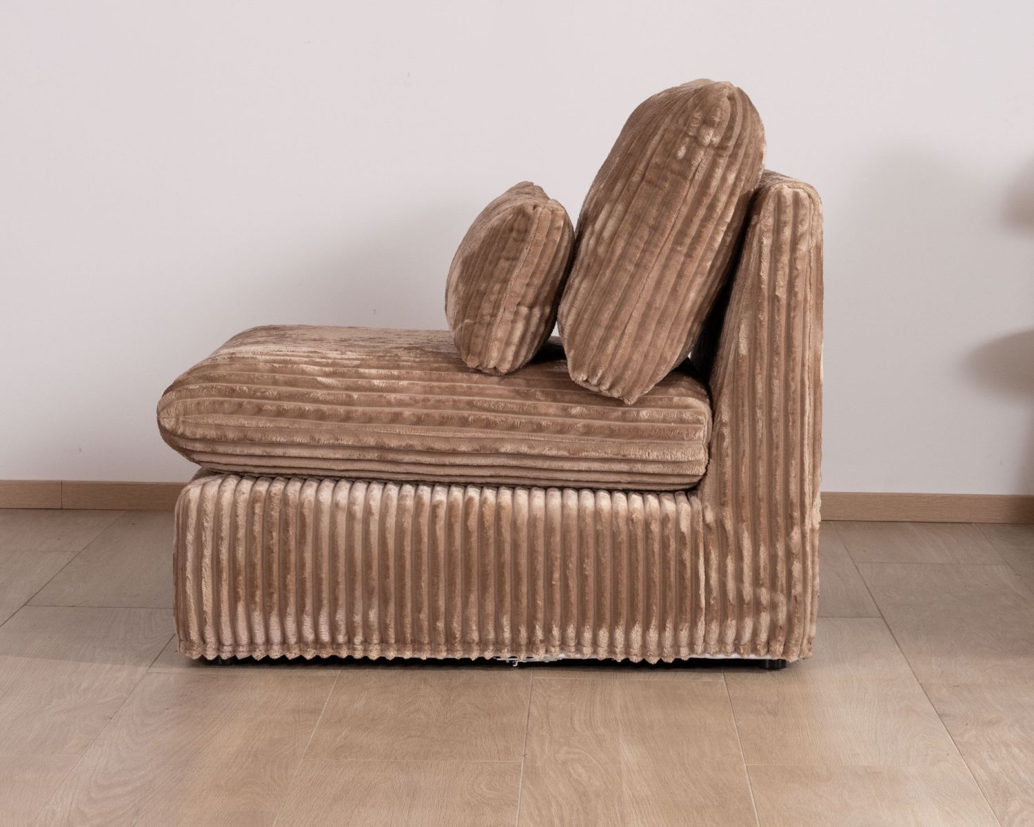 Elément 1 place pour canapé modulaire "Kédusa" en velours larges côtes camel 