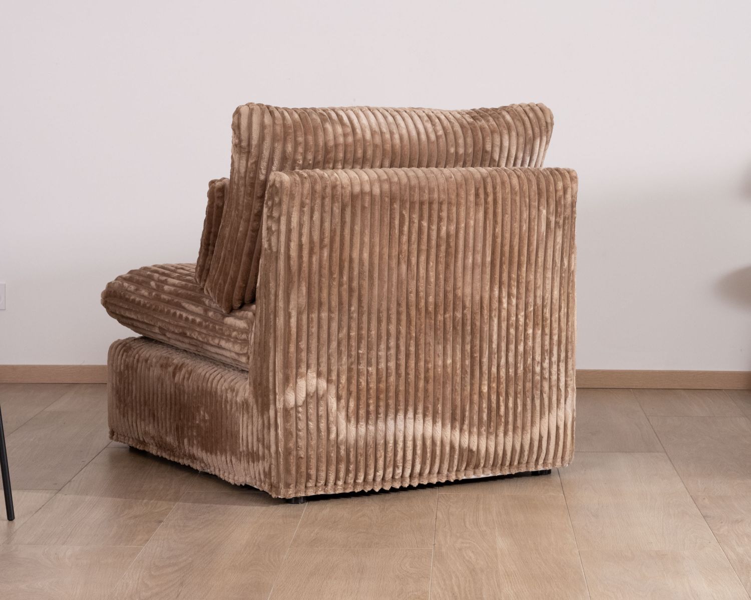 Elément 1 place pour canapé modulaire "Kédusa" en velours larges côtes camel 