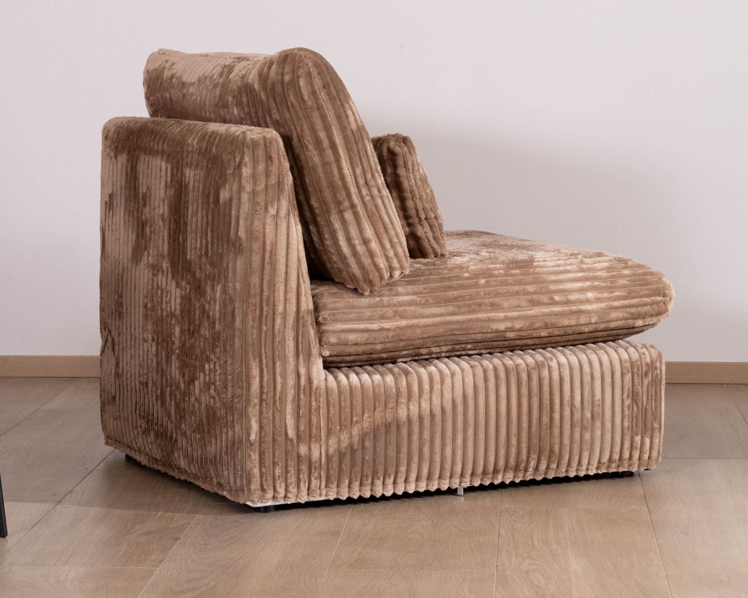 Elément 1 place pour canapé modulaire "Kédusa" en velours larges côtes camel 