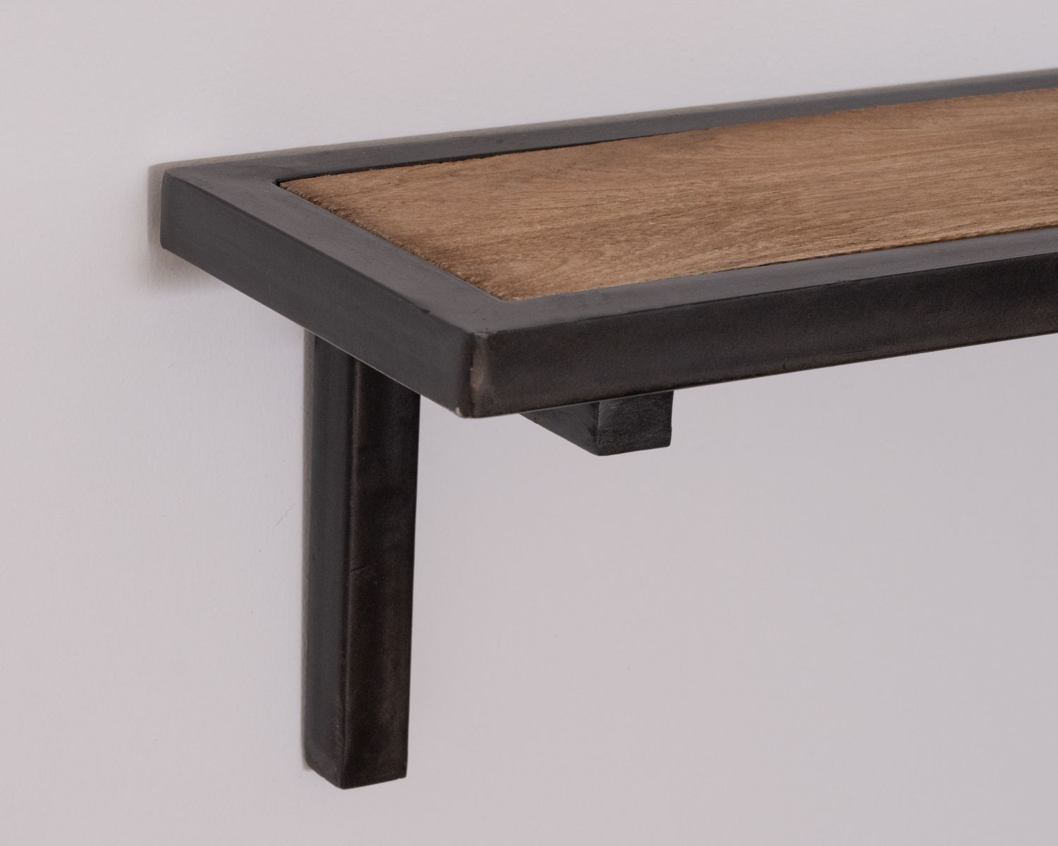 Etagère métal anthracite et plateau bois massif "Black Cook" 60 cm