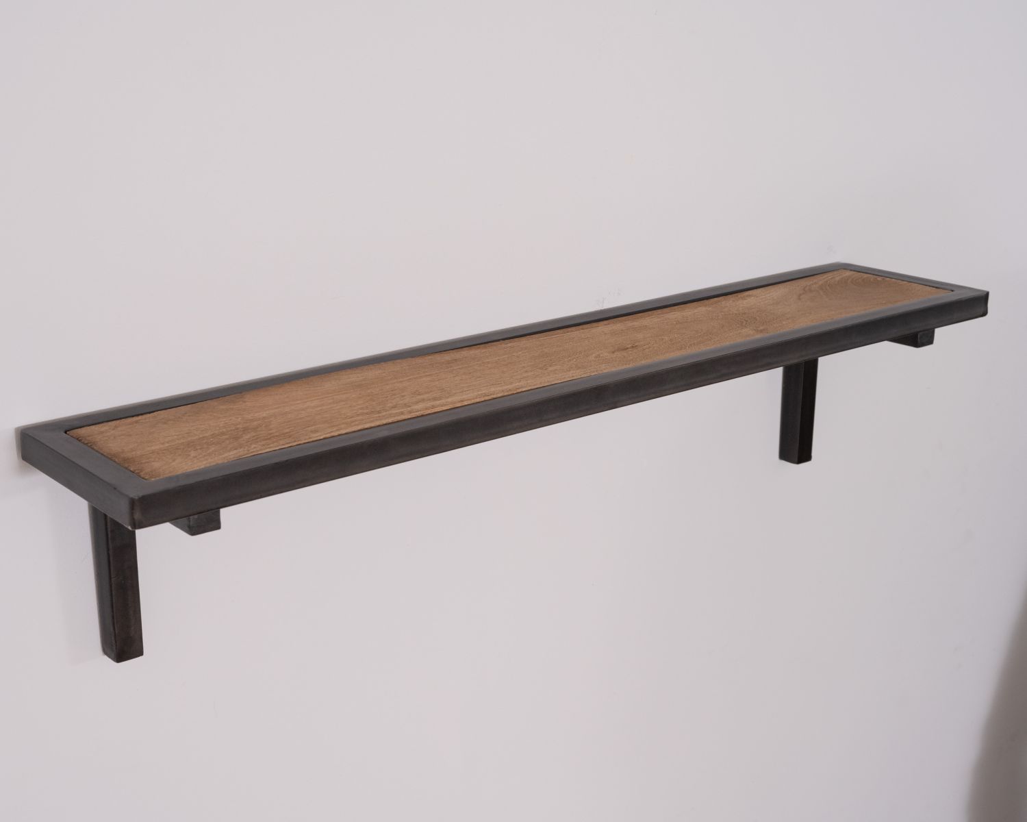 Etagère métal anthracite et plateau bois massif "Black Cook" 60 cm