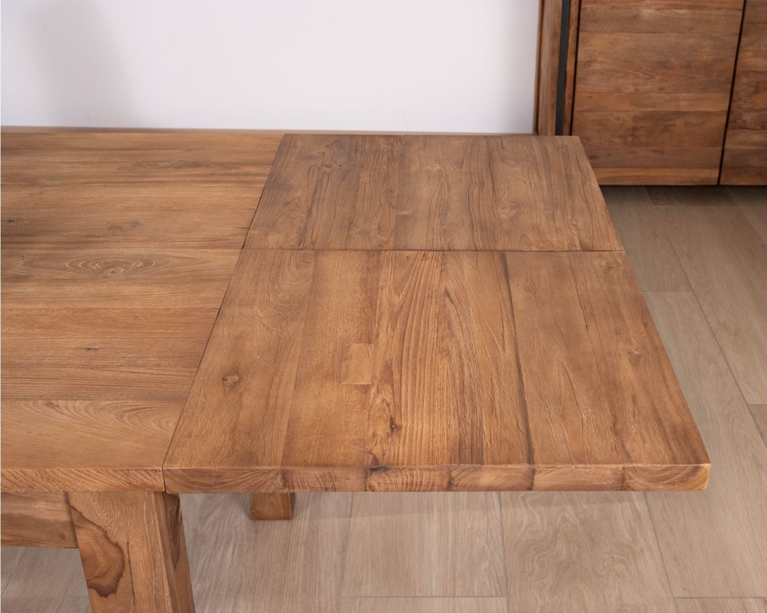 Table à manger extensible 160 à 210 cm en teck recyclé massif "Kayoa" style authentique
