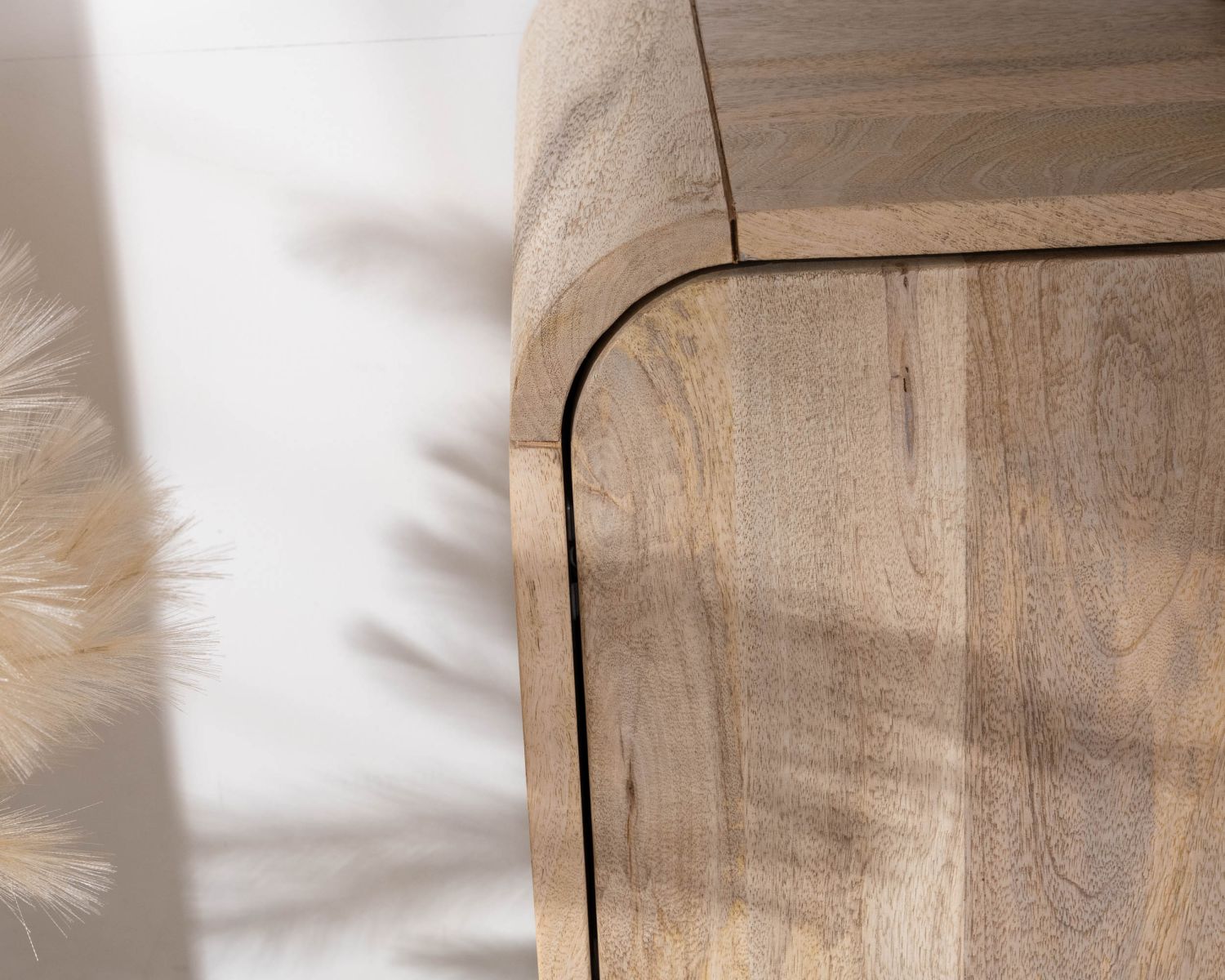 Bahut 180 cm en manguier design épuré japandi "Jappy" 4 portes