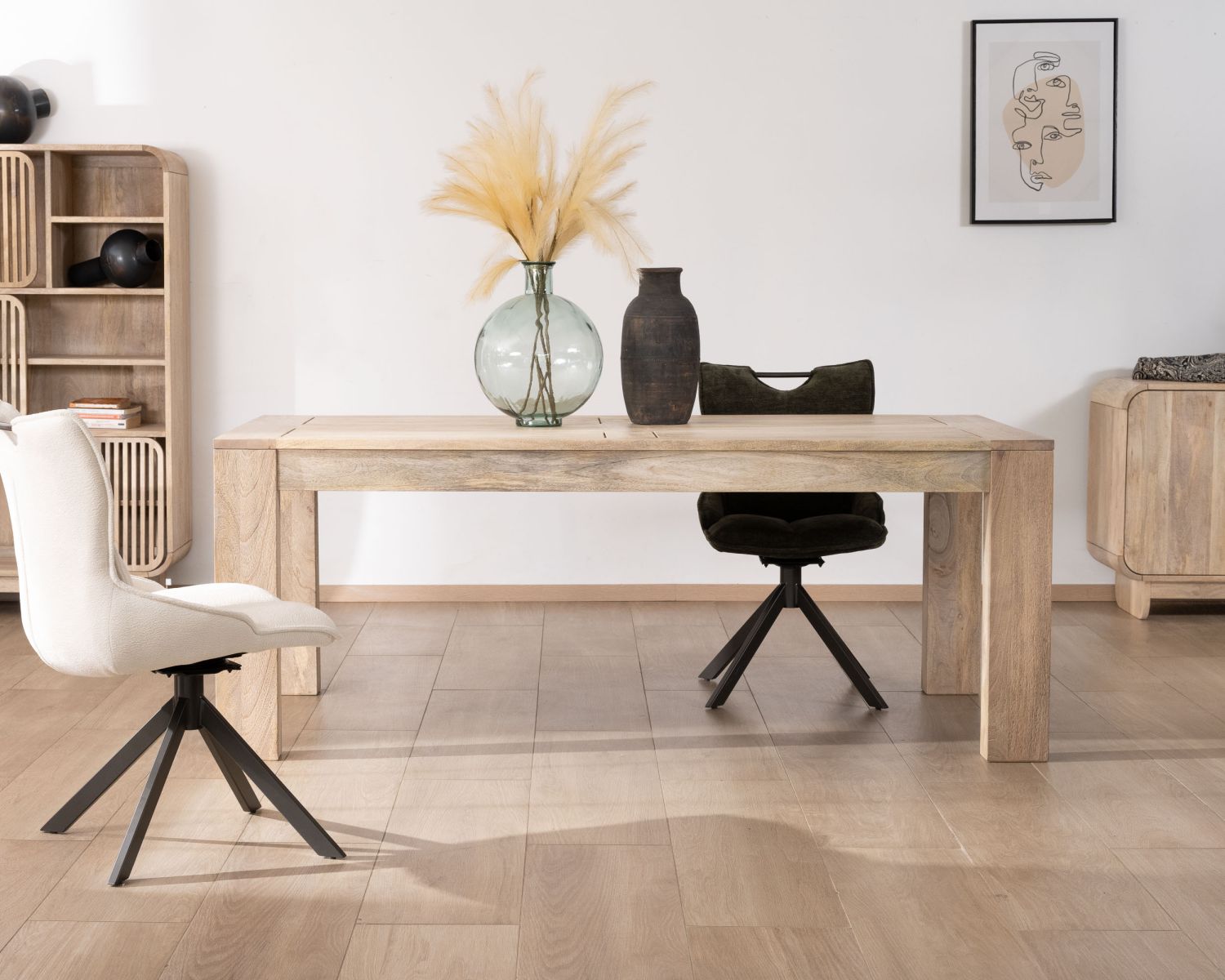 Table de repas extensible 160 à 250 cm en manguier "Jappy"