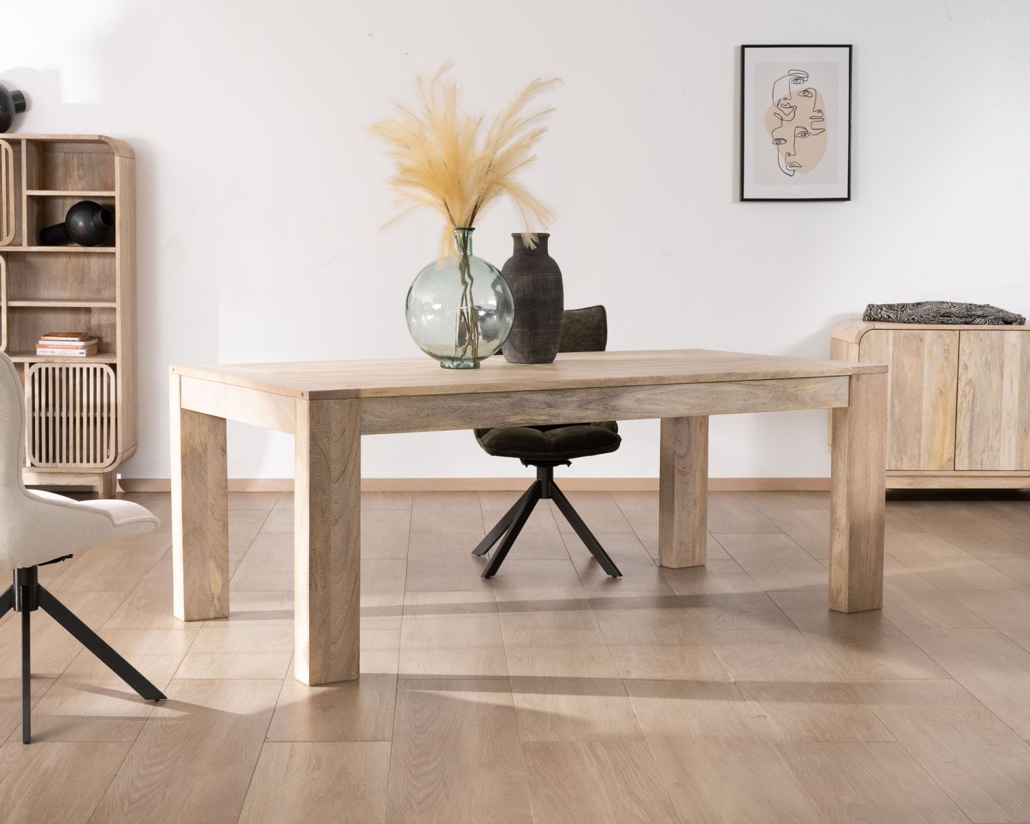 Table de repas extensible 200 à 290 cm en manguier "Jappy"