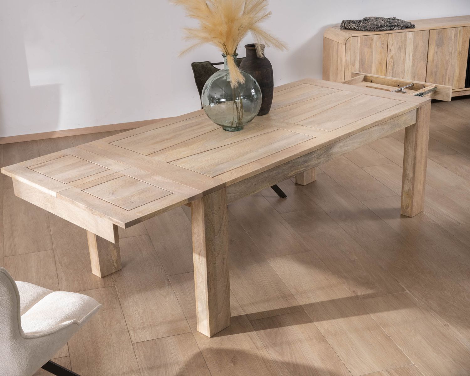 Table de repas extensible 200 à 290 cm en manguier "Jappy"