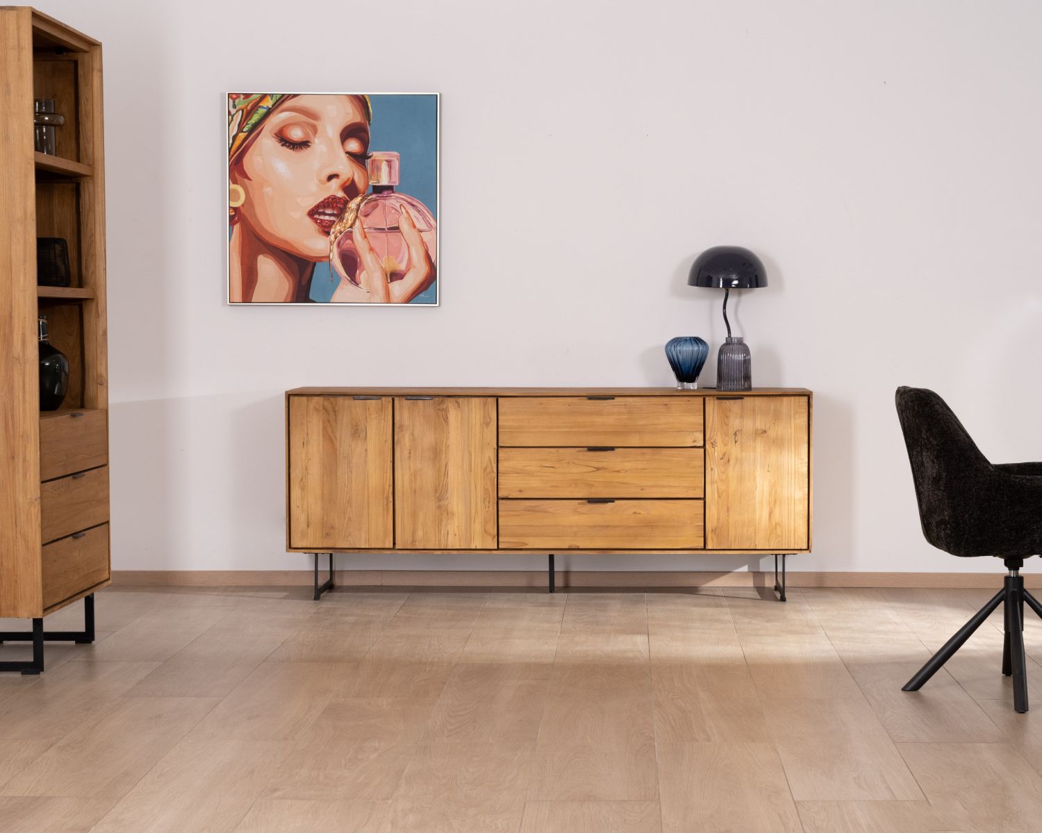 Enfilade rétro en teck naturel recyclé "Bahia"