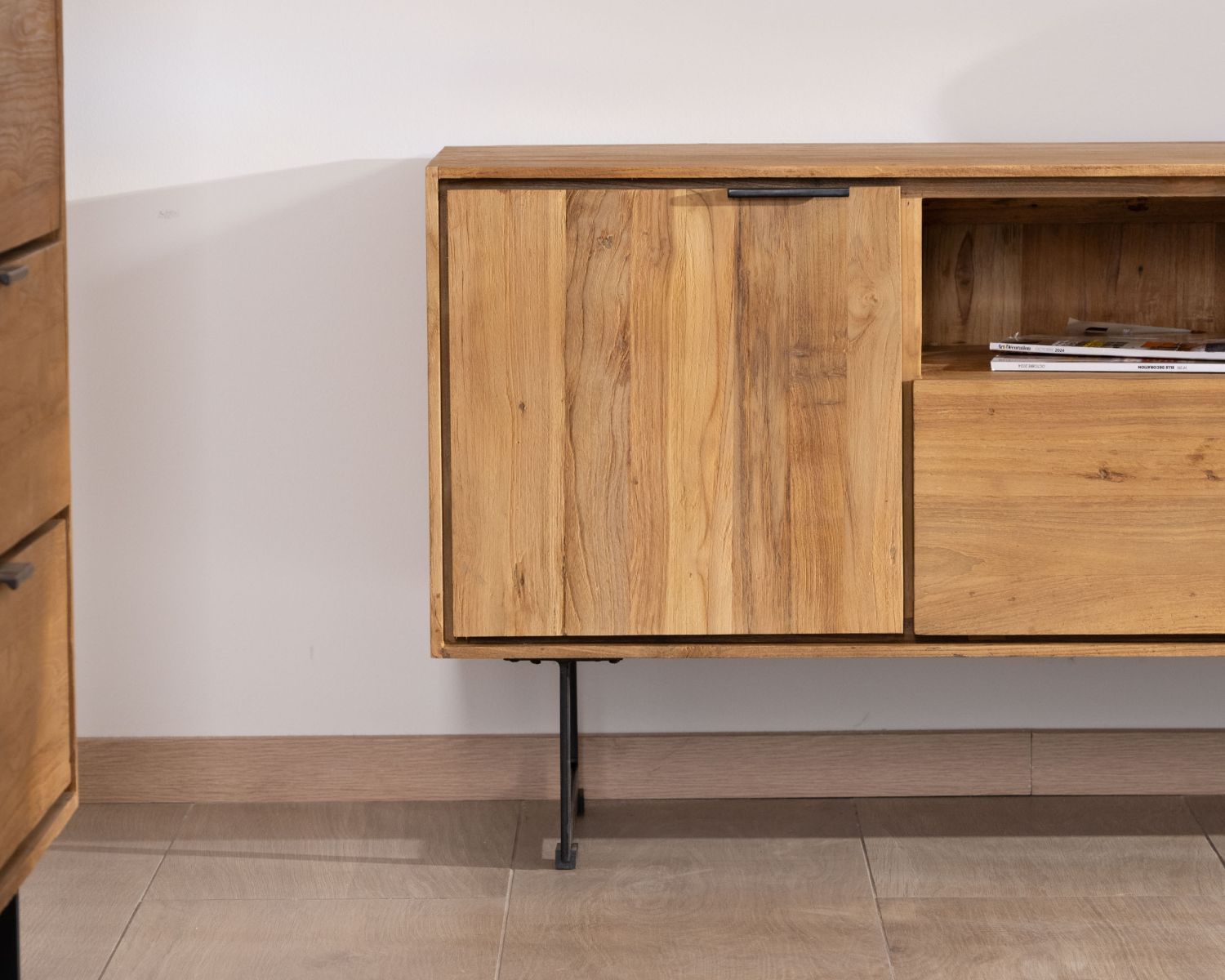 Meuble TV en teck recyclé "Bahia" style rétro