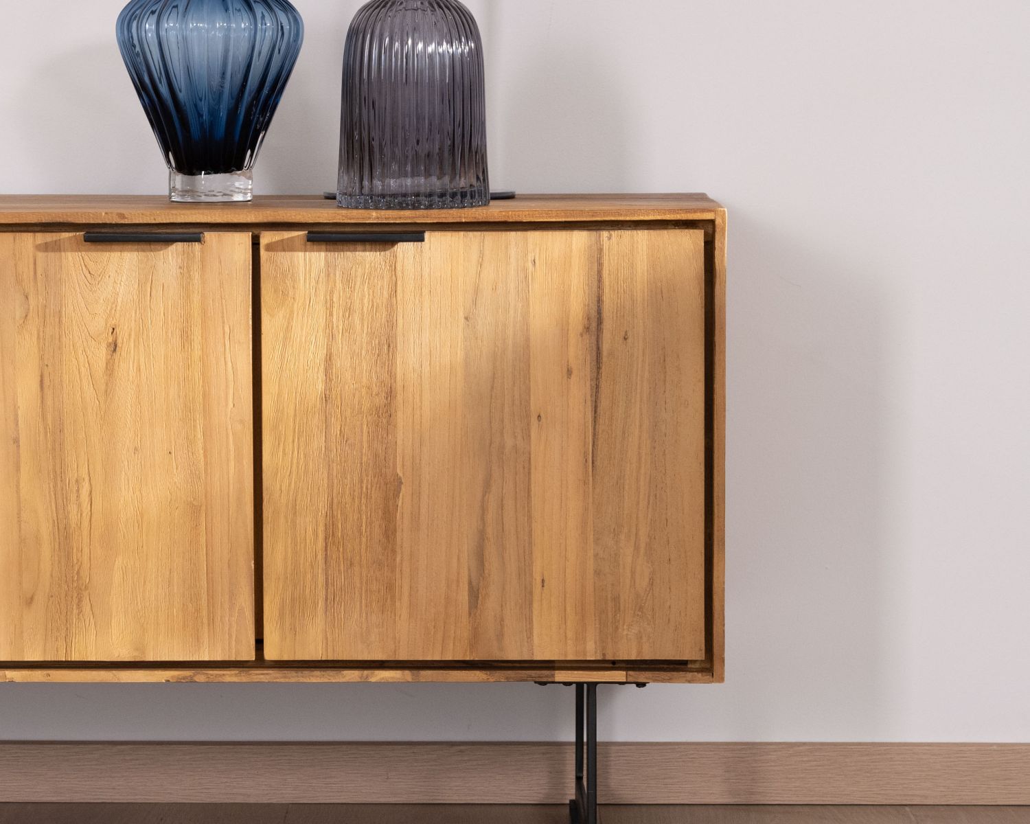 Grand meuble TV 200 cm en teck recyclé "Bahia" style rétro