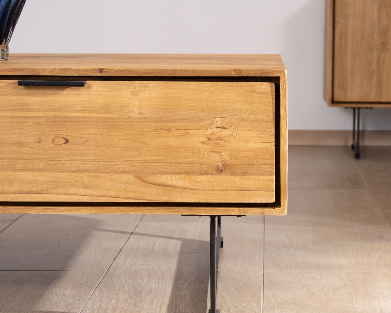 Table de salon avec rangements "Bahia" teck naturel