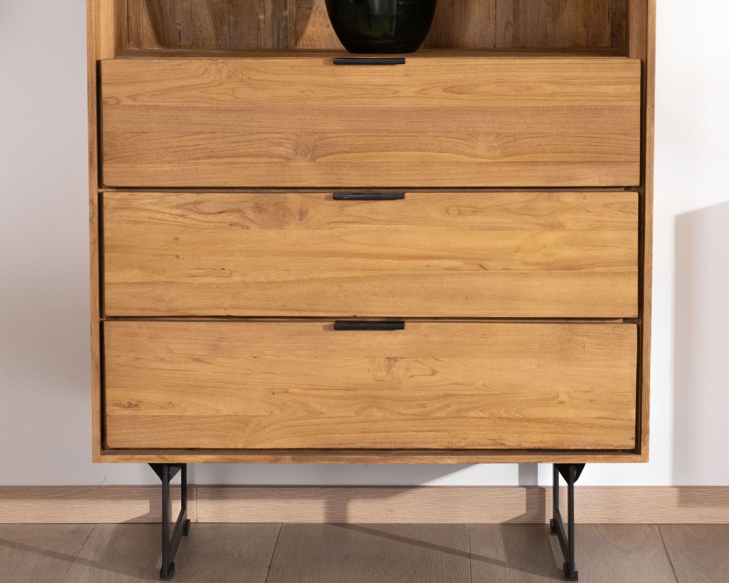 Bibliothèque style rétro en teck "Bahia" 3 niveaux