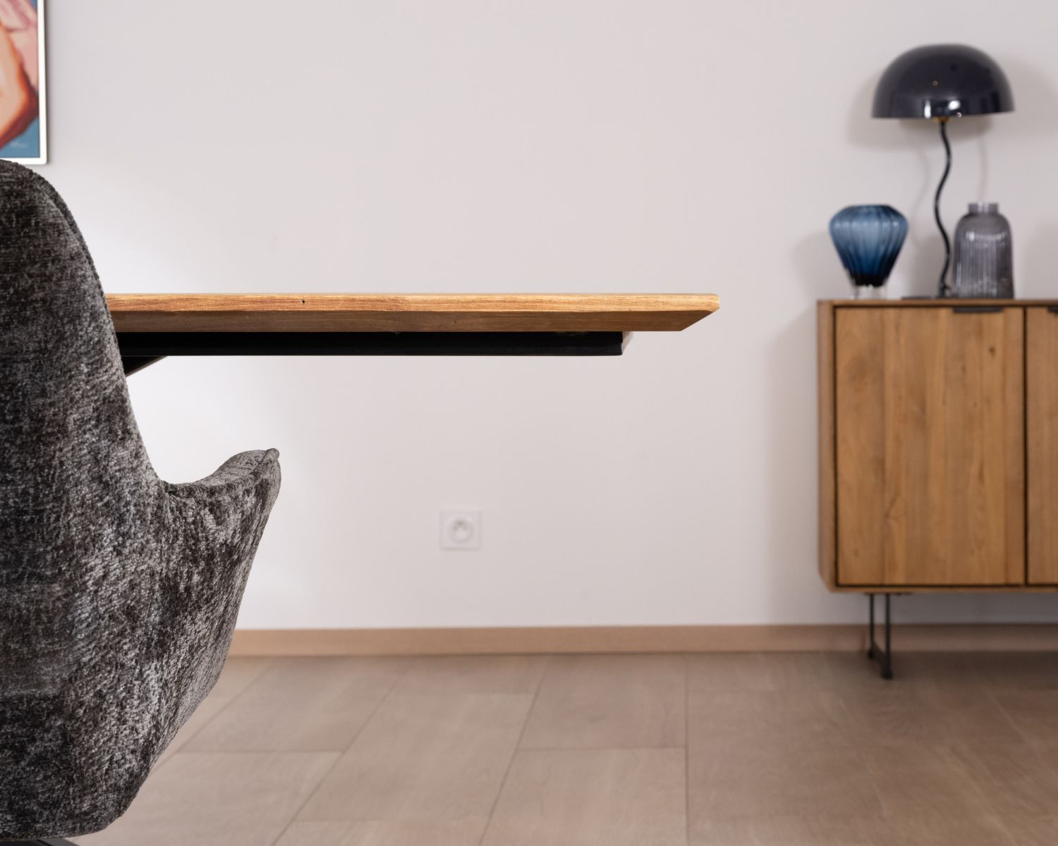 Grande table de repas en teck recyclé et pieds mikado "Bahia" 240 cm