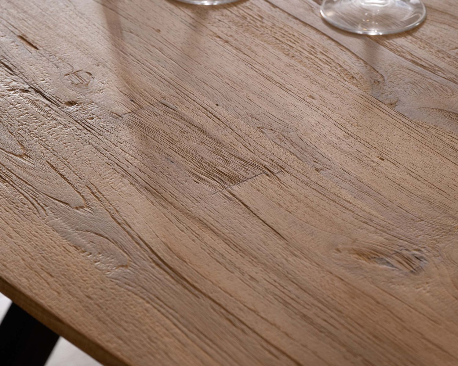 Table de repas bateau en teck recyclé et pieds mikado "Bahia" 200 cm