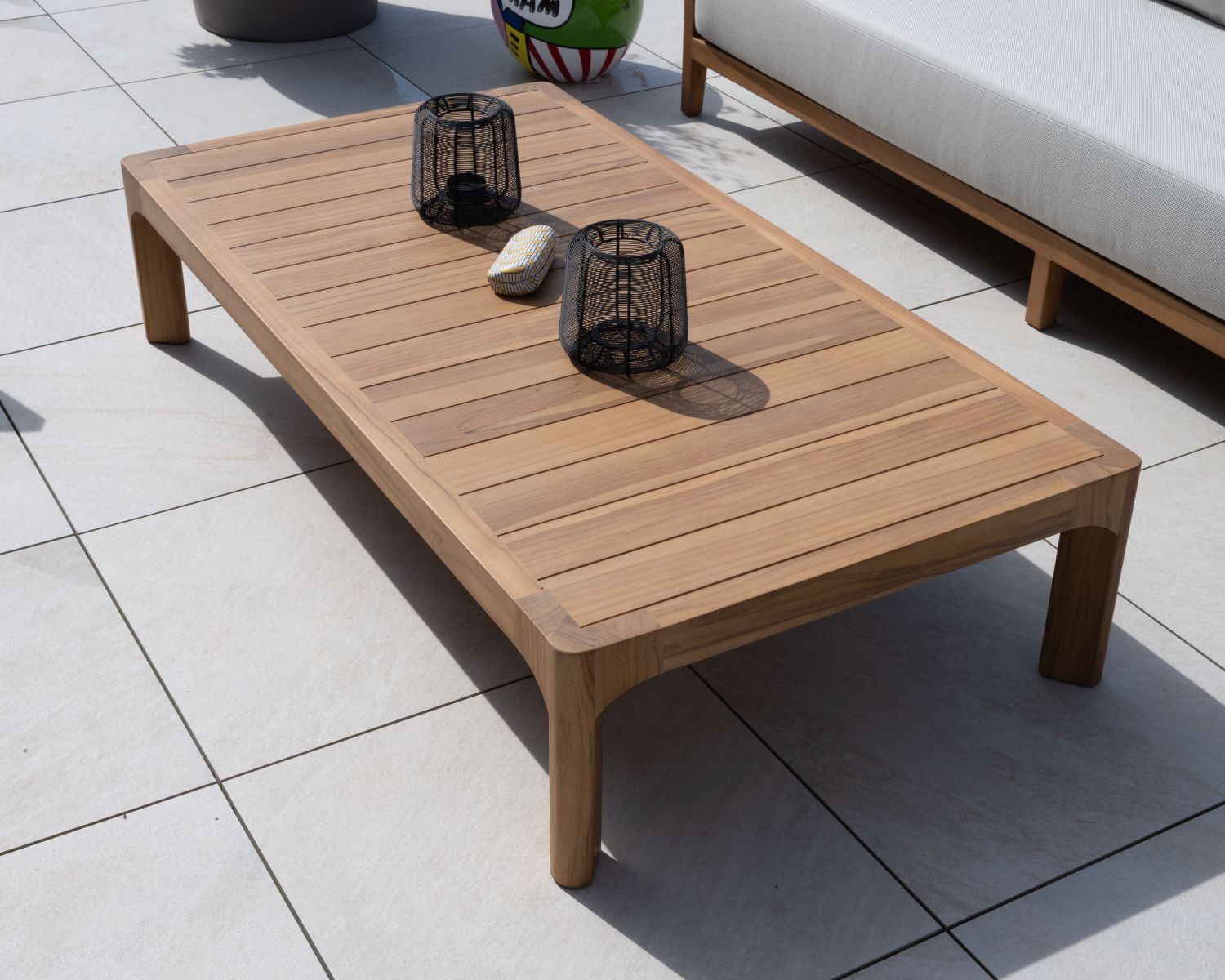 Table basse spécial extérieur design épuré en teck naturel "Venise"