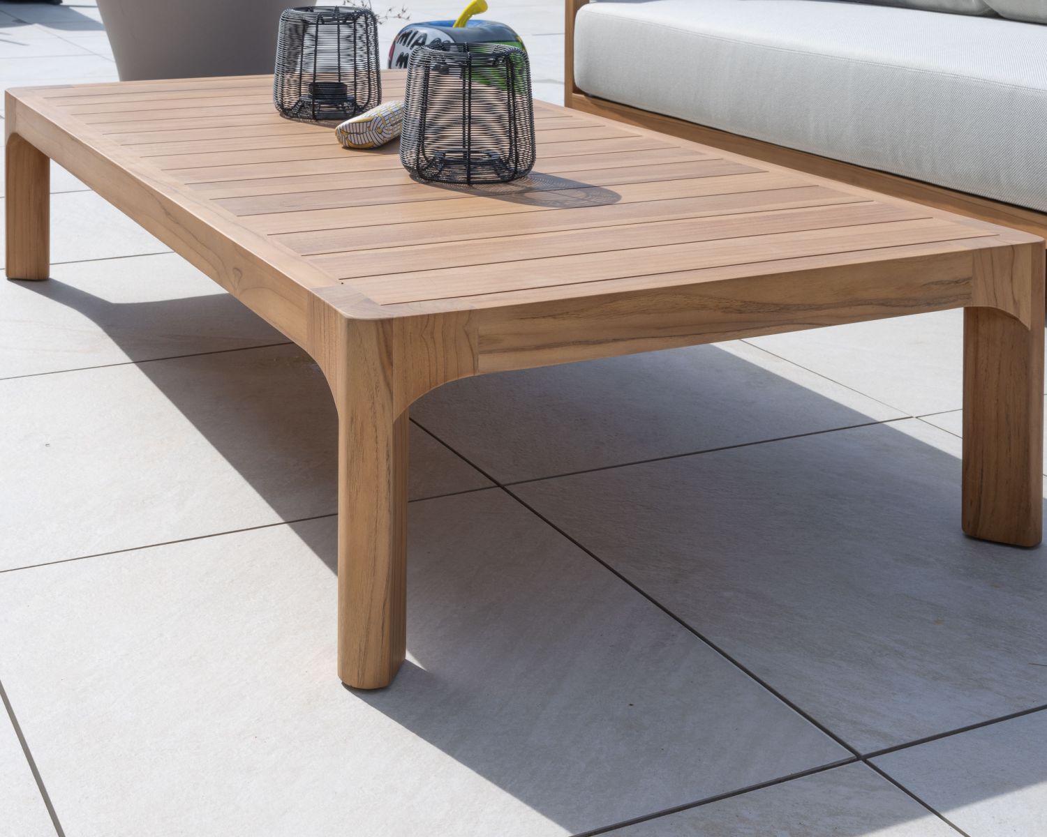 Table basse spécial extérieur design épuré en teck naturel "Venise"